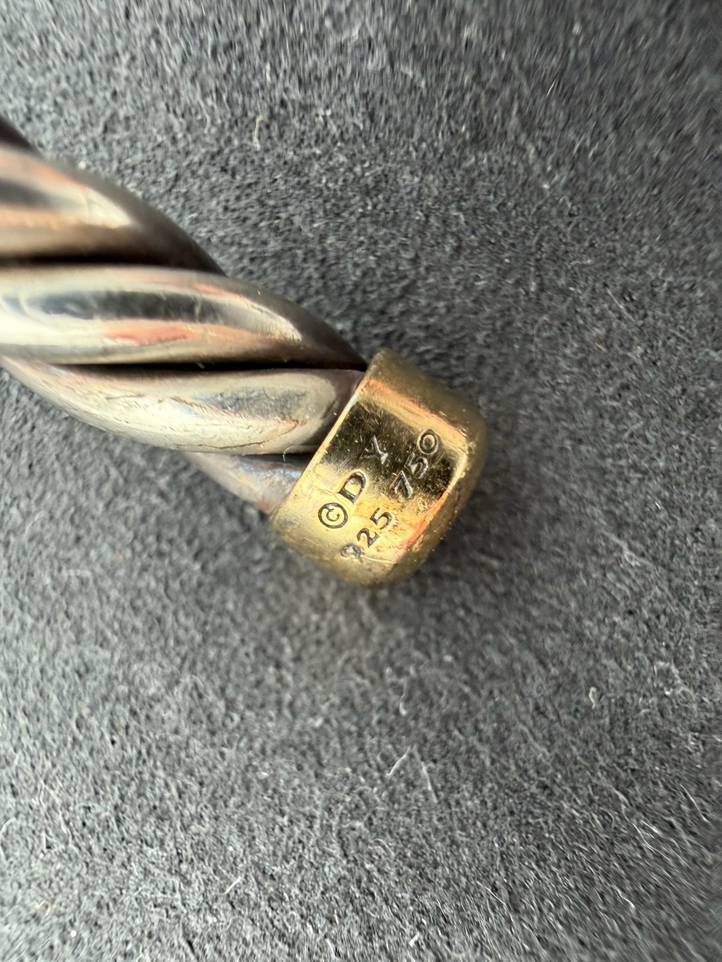 DAVID YURMAN CABLE CUFF BRACLET STERLING SILVER WITH 18K GOLD