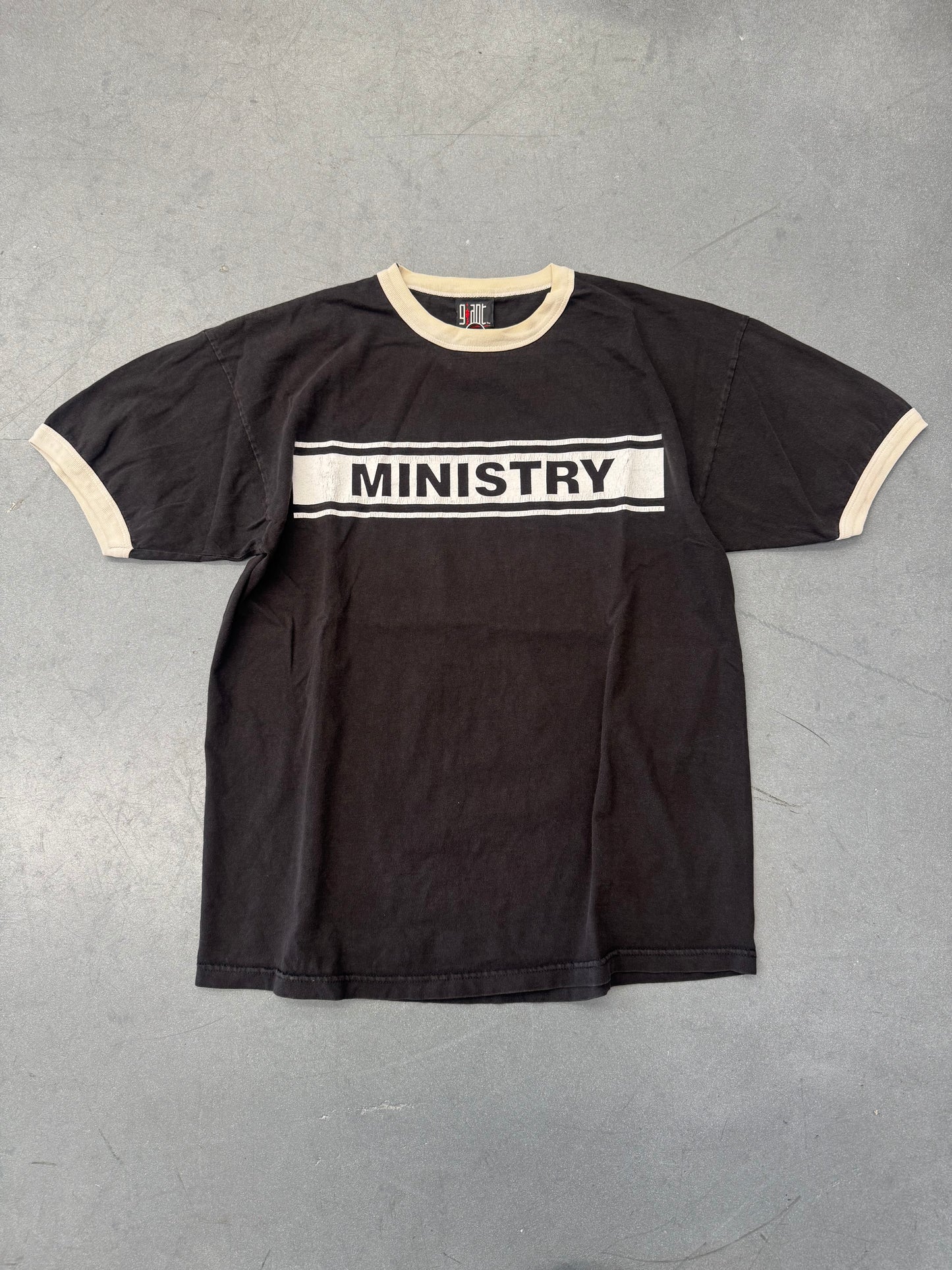 1999 MINISTRY DARK SIDE OF THE SPOON RINGER TEE (GIANT TAG)