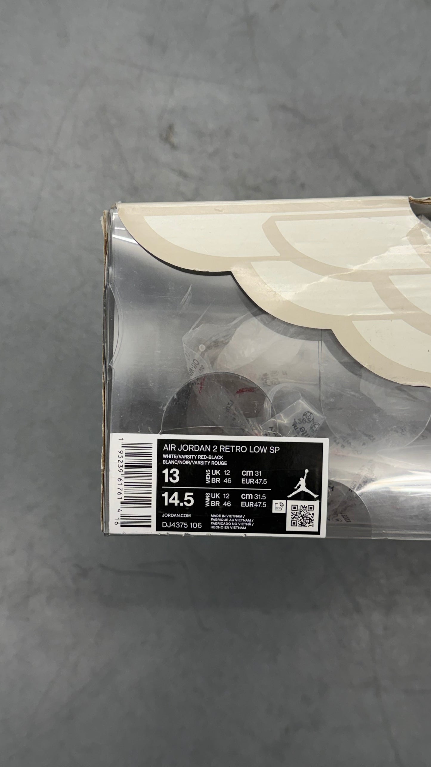2021 JORDAN 2 RETRO LOW SP OFF-WHITE WHITE RED (WITH BOX)