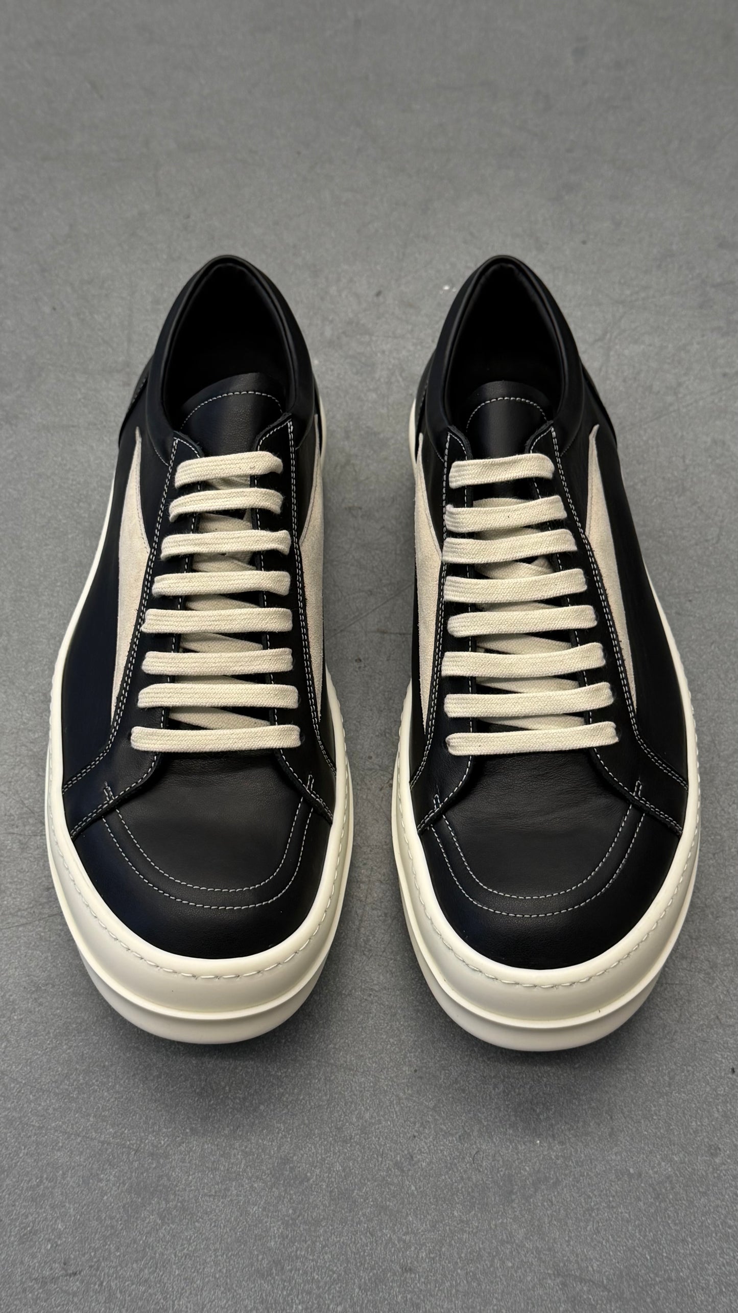 RICK OWENS VINTAGE SNEAKS - BLACK/MILK/MILK