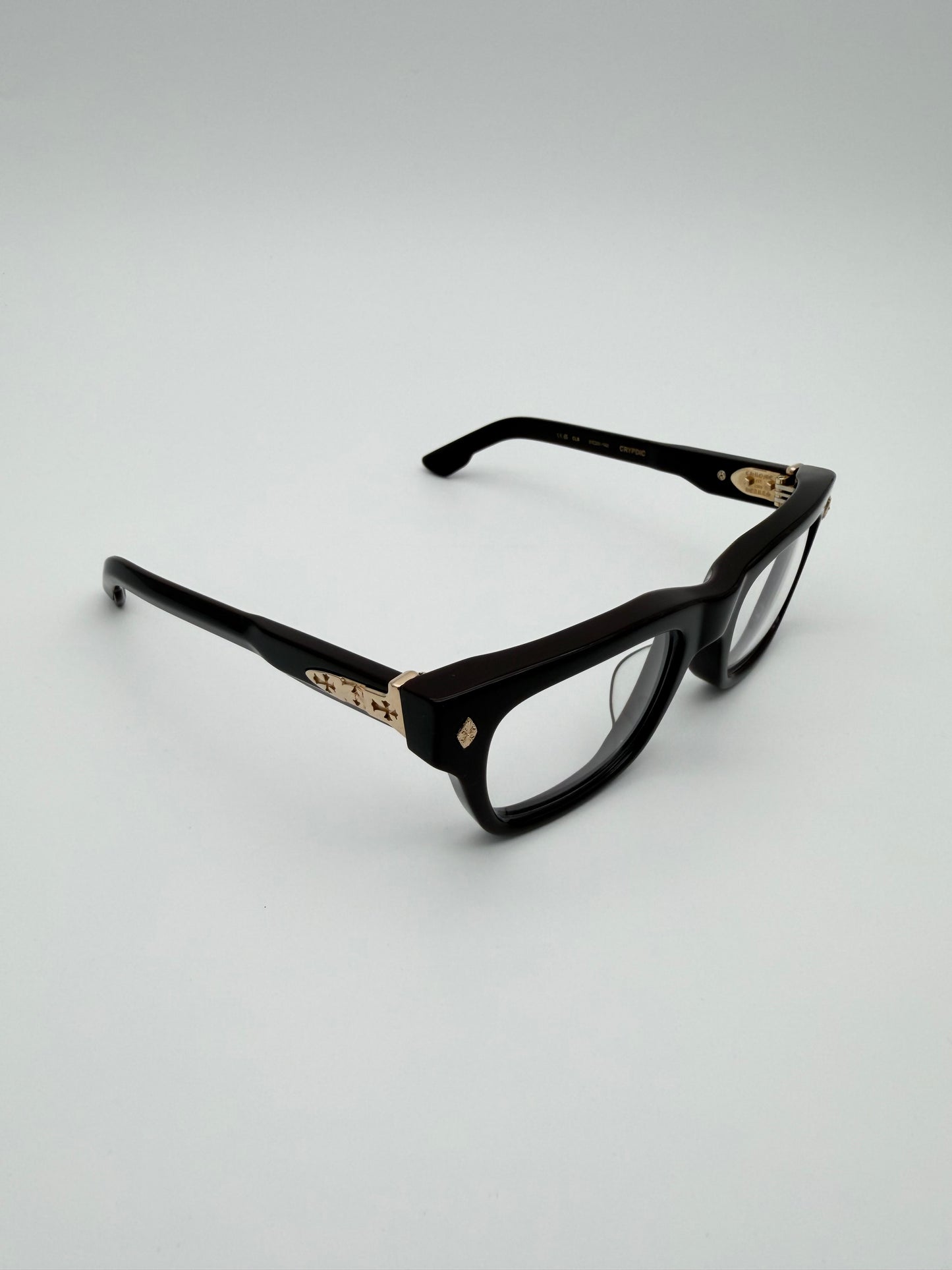 CHROME HEARTS CRYPDIC EYEGLASSES - BROWN/GOLD (W/SILVER PLUS CASE)