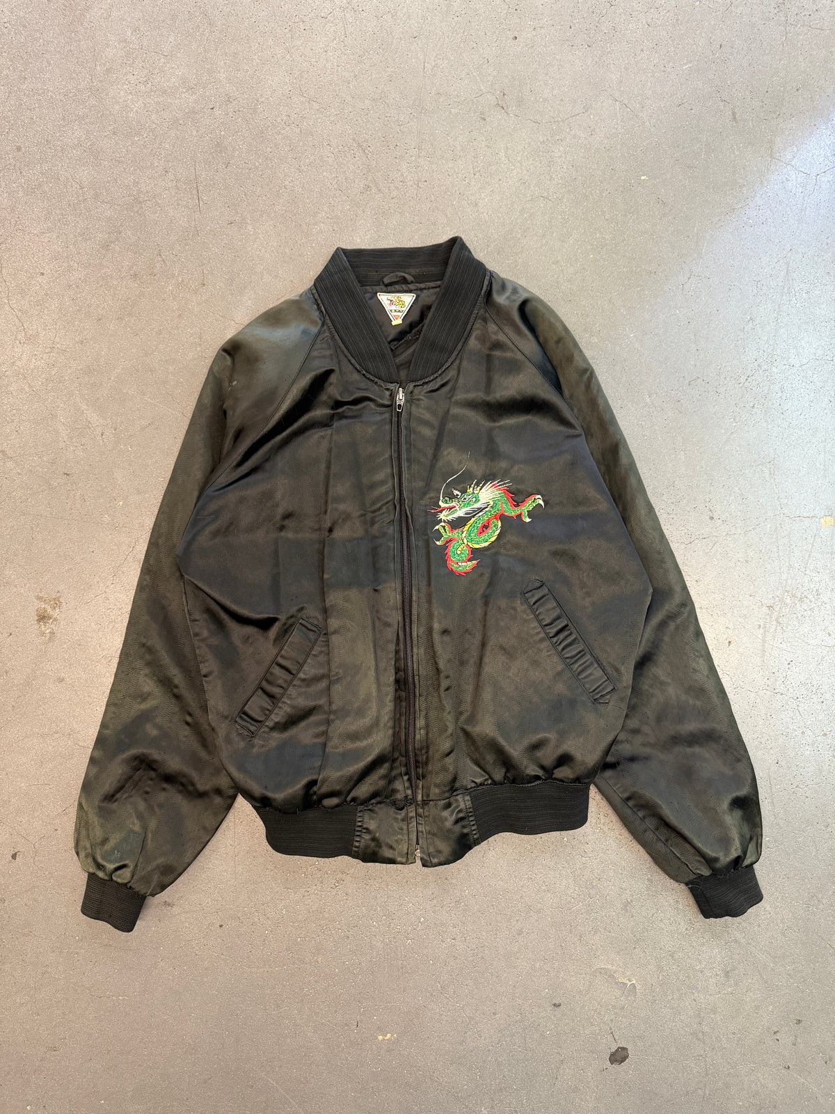 80S JAPANESE DRAGON SATIN SOUVENIR JACKET (S.P.T. TAG)
