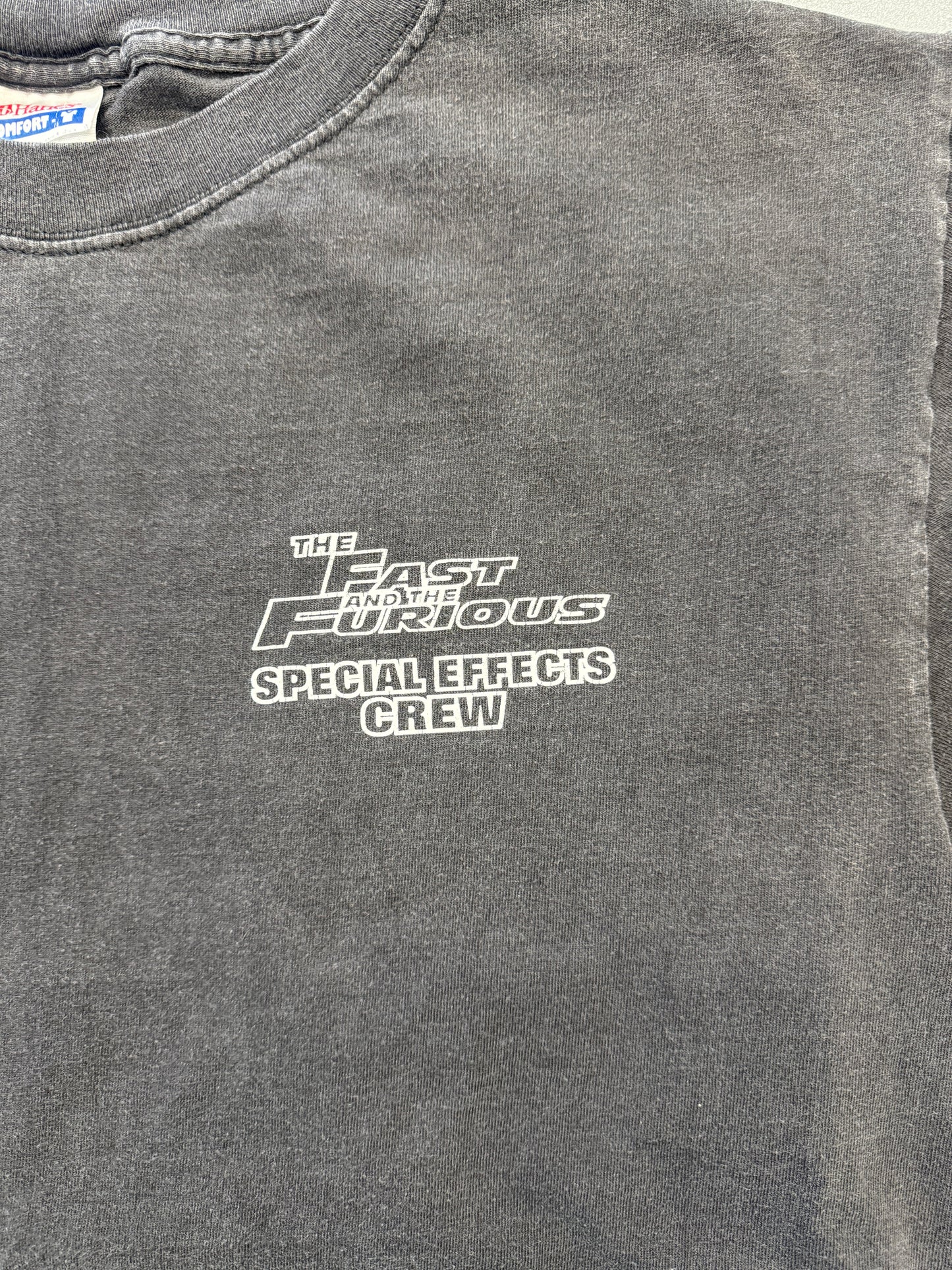 2002 THE FAST AND THE FURIOUS SPECIAL EFFECTS CREW MULLET TEE (HANES TAG)