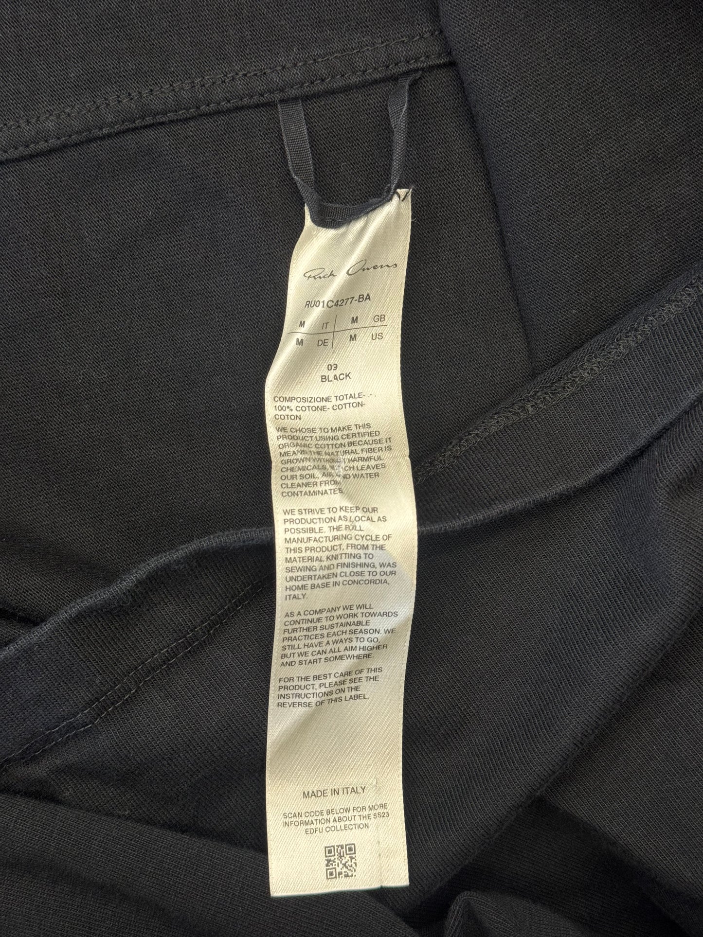RICK OWENS BASIC BLACK THICK LONGSLEEVE SPLIT BACK
