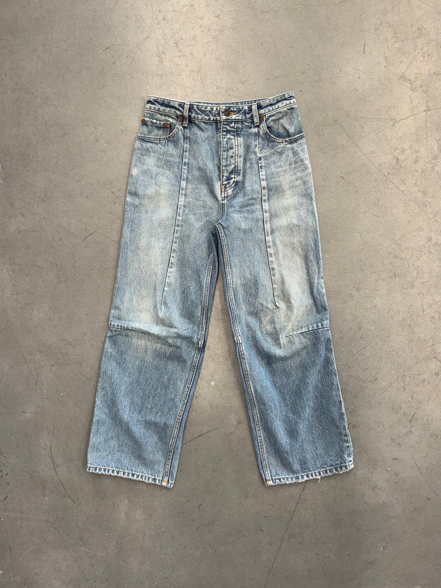 BALENCIAGA BIKER DARTS JAPANESE DENIM JEANS - 26