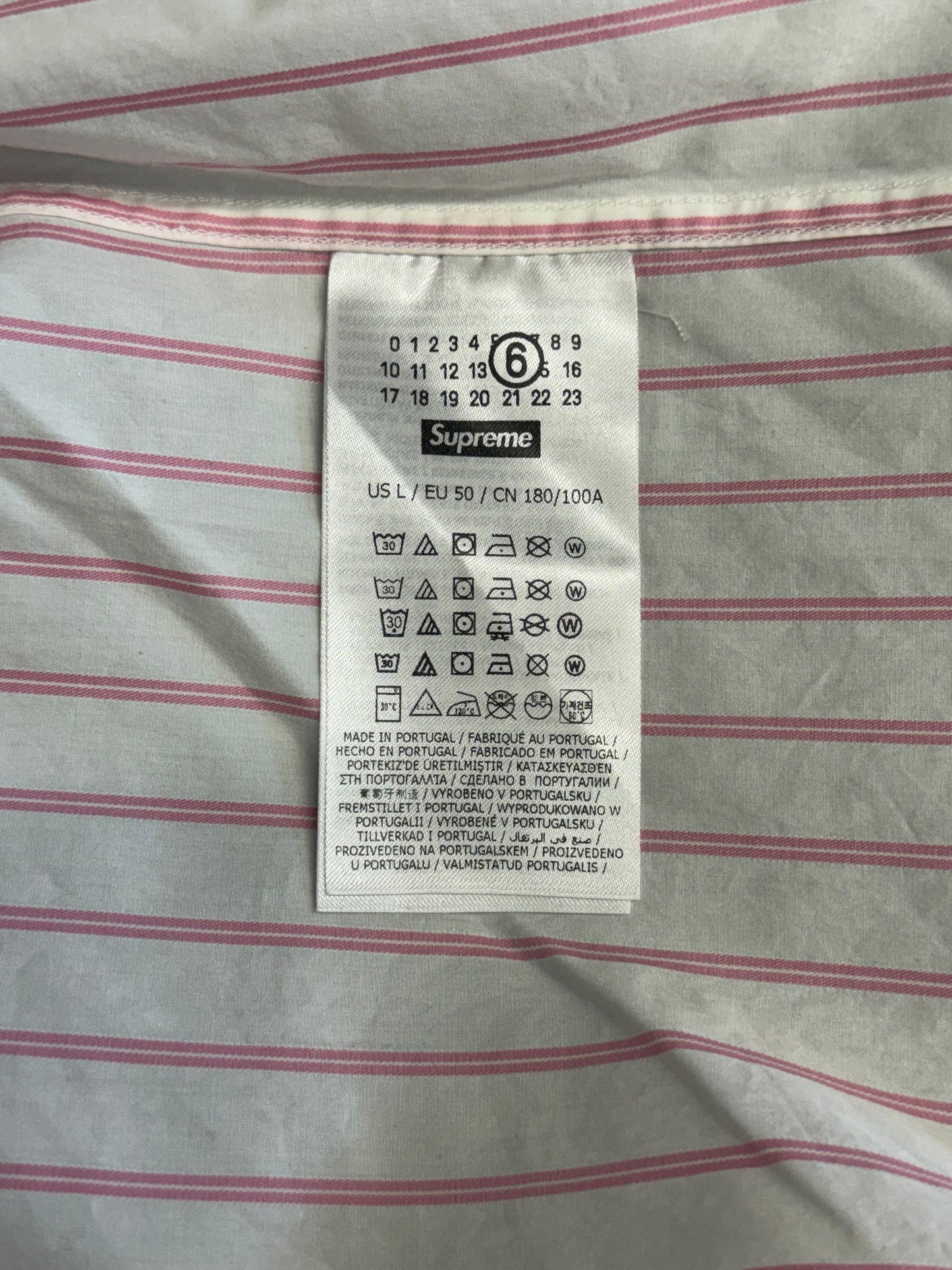 SS26 SUPREME MM6 MAISON MARGIELA STRIPE SHIRT - PINK