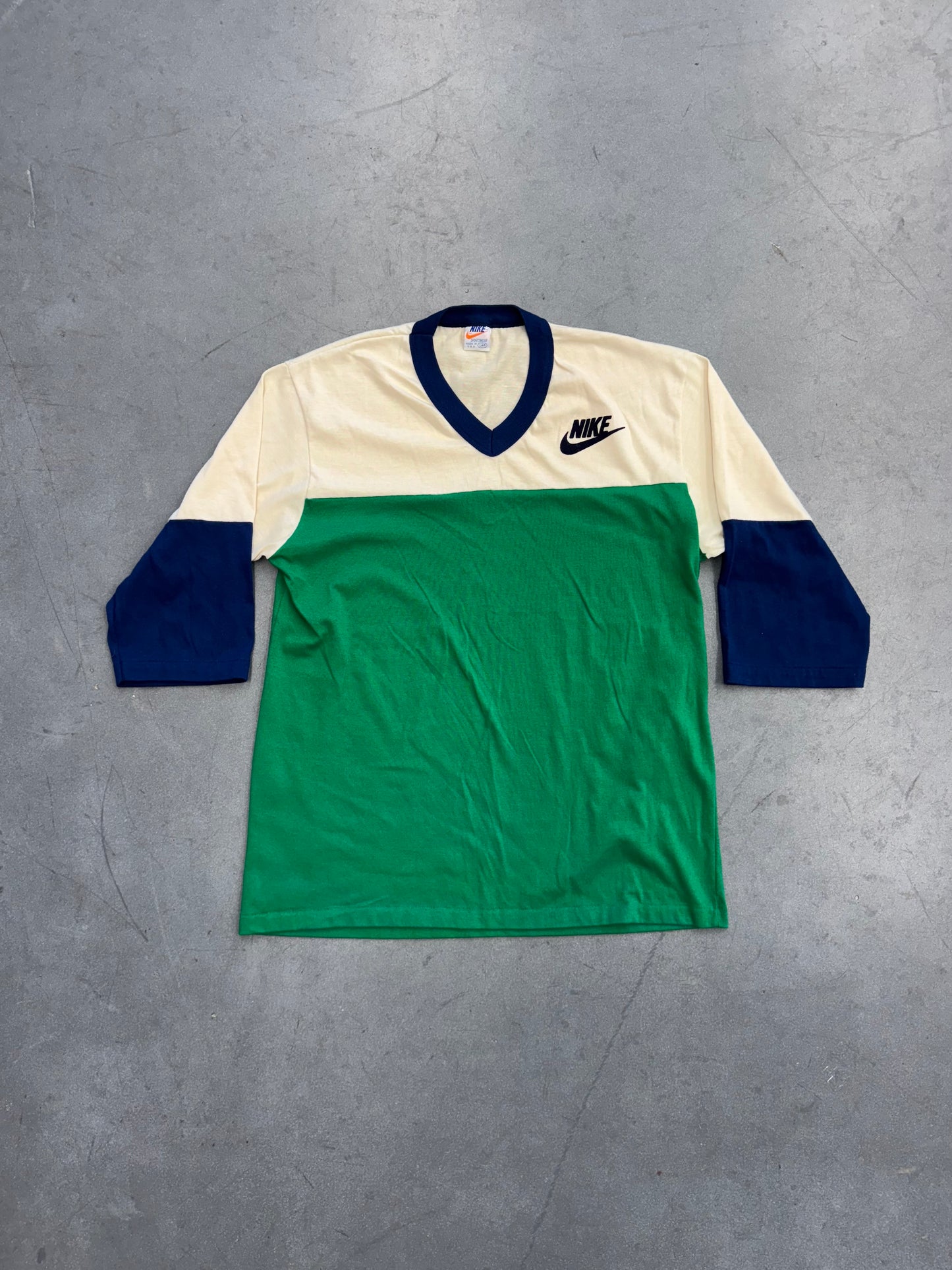 70S NIKE SPORTSWEAR 3/4 SLEEVE V-NECK TEE (ORANGE SWOOSH TAG)