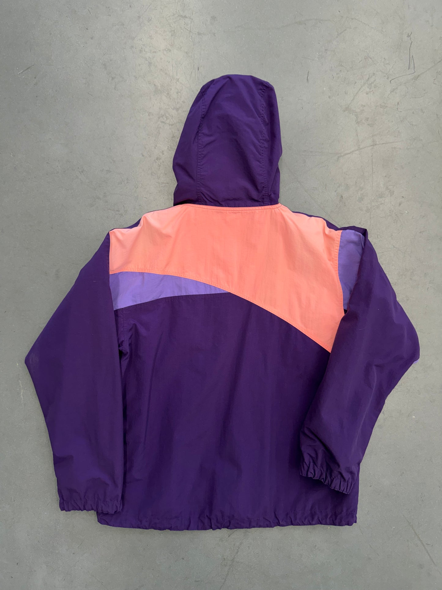 ‘90s NIKE REVERSIBLE AQUA GEAR MULTI GEAR QUARTER ZIP COLOFUL WINDBREAKER