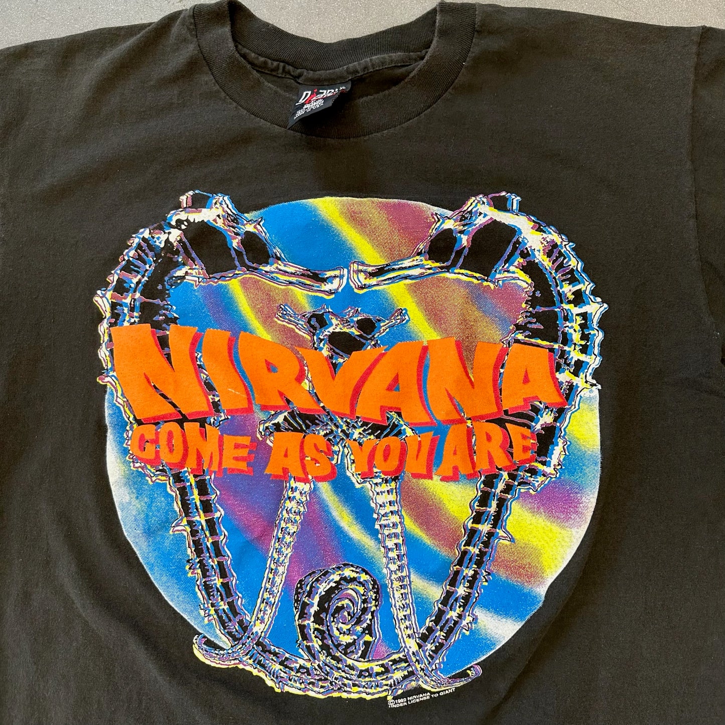 1992 NIRVANA COME AS YOU ARE SEAHORSES TEE (GIANT TAG)