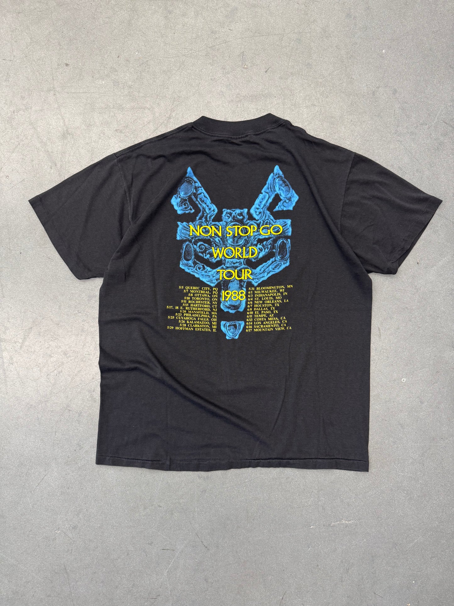 1988 ROBERT PLANT NON STOP GO WORLD TOUR TEE (ROYAL FIRST CLASS TAG)