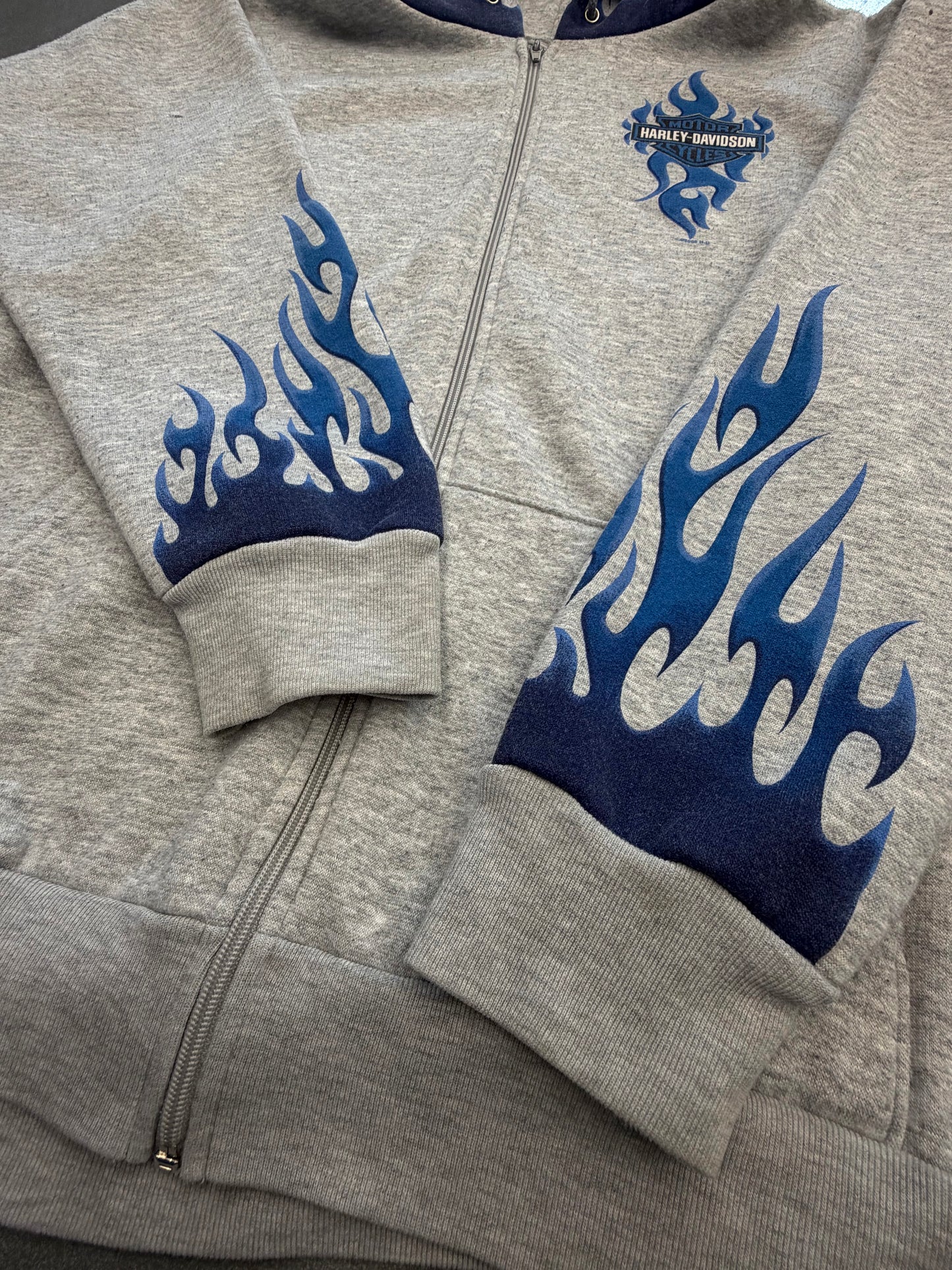 2005 HARLEY-DAVIDSON ATLANTA, GA BLUE FLAME FULL-ZIP HOODIE