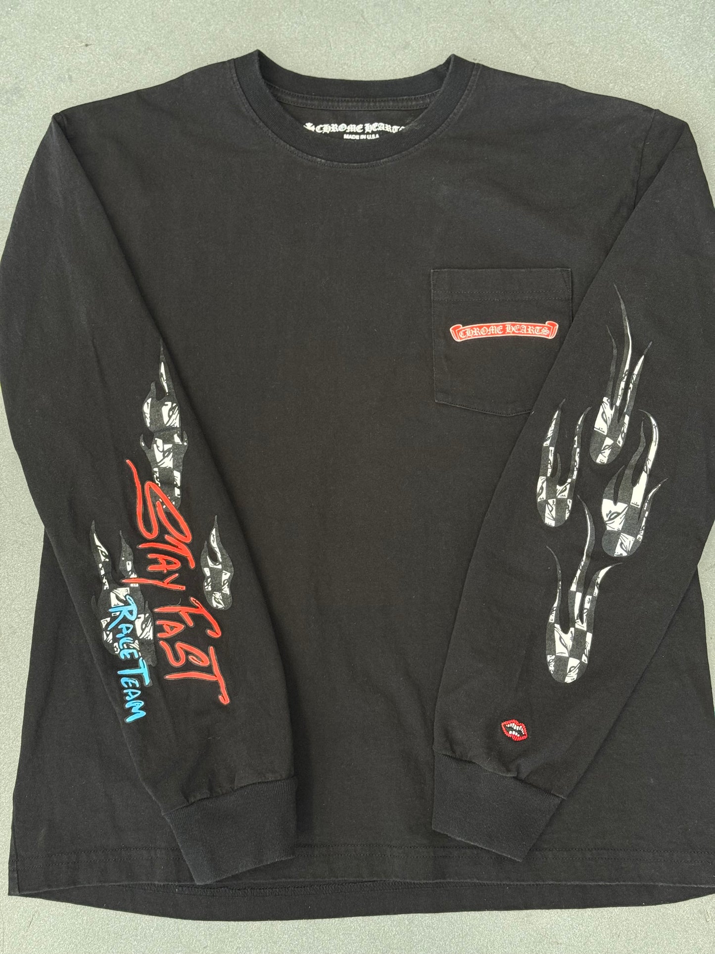 CHROME HEARTS X MATTY BOY "STAY FAST" RACE TEAM LS TEE - BLACK