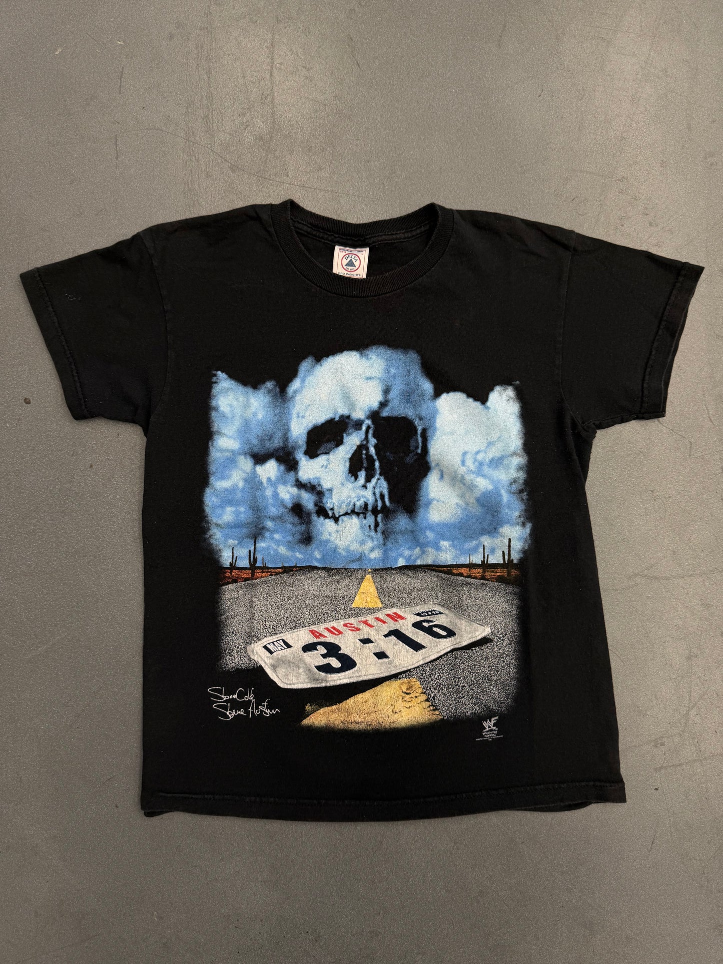 1998 WWF STONE COLD STEVE AUSTIN LICENSE PLATE TEE (DELTA TAG)