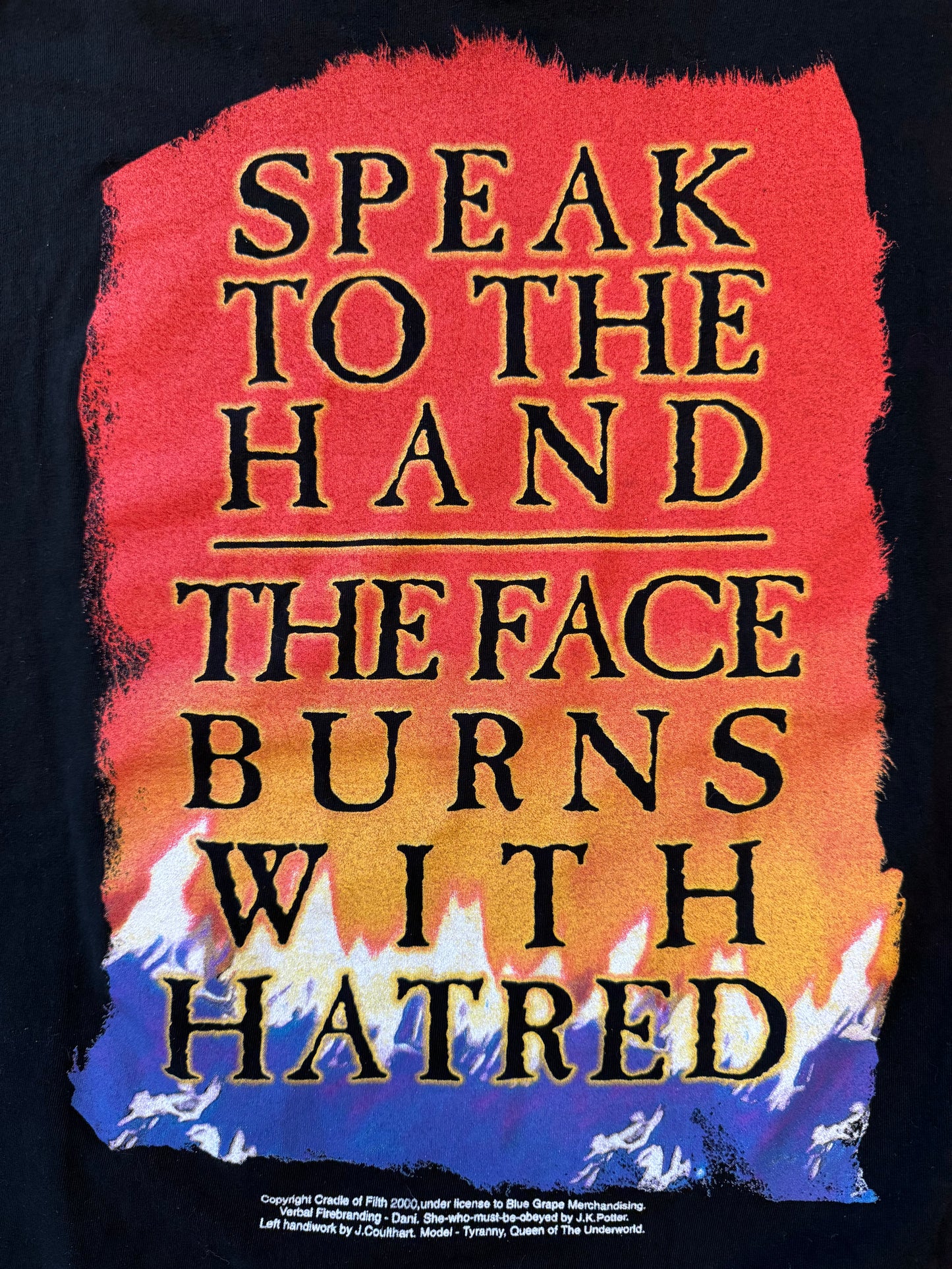 2000 CRADLE OF FILTH SPEAK TO THE HAND TEE (PULLED TAG)