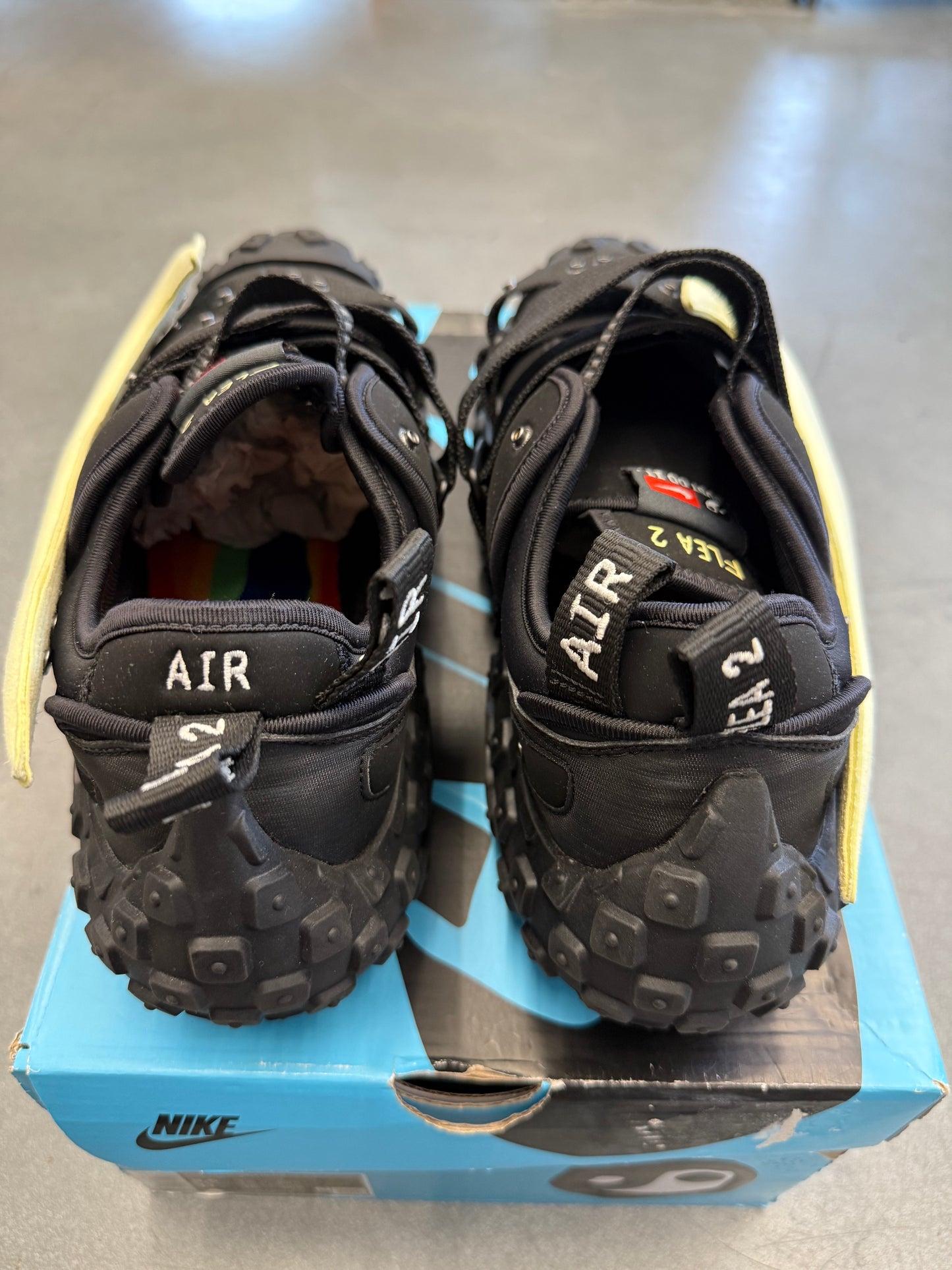 SIZE 9.5 NIKE CPFM CACTUS PLANT FLEA MARKET AIR FLEA 2 BLACK (2023) (PRE-OWNED WITH BOX)