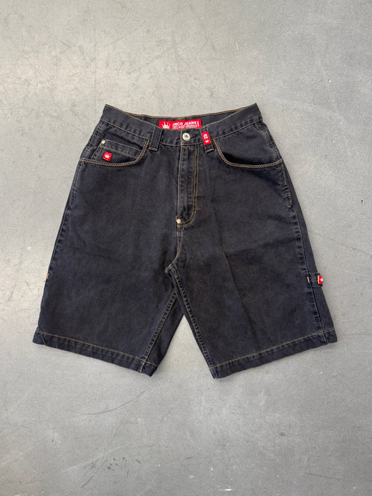 Y2K JNCO FLAMING SKULL DENIM SHORTS