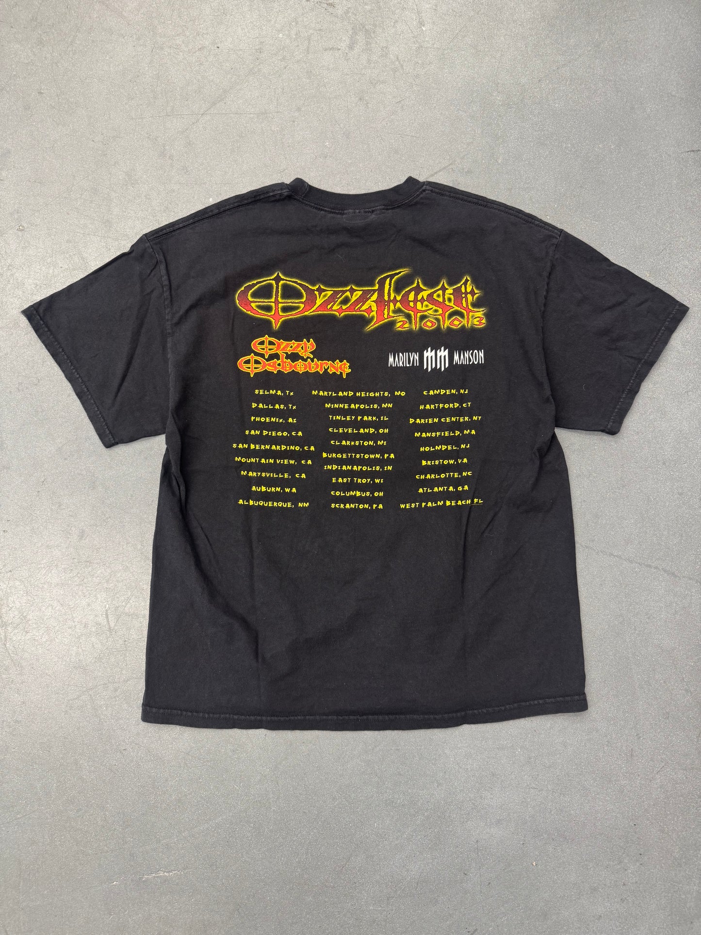 2003 OZZFEST OZZY OSBOURNE MARILYN MANSON TEE (TENNESSEE RIVER TAG)