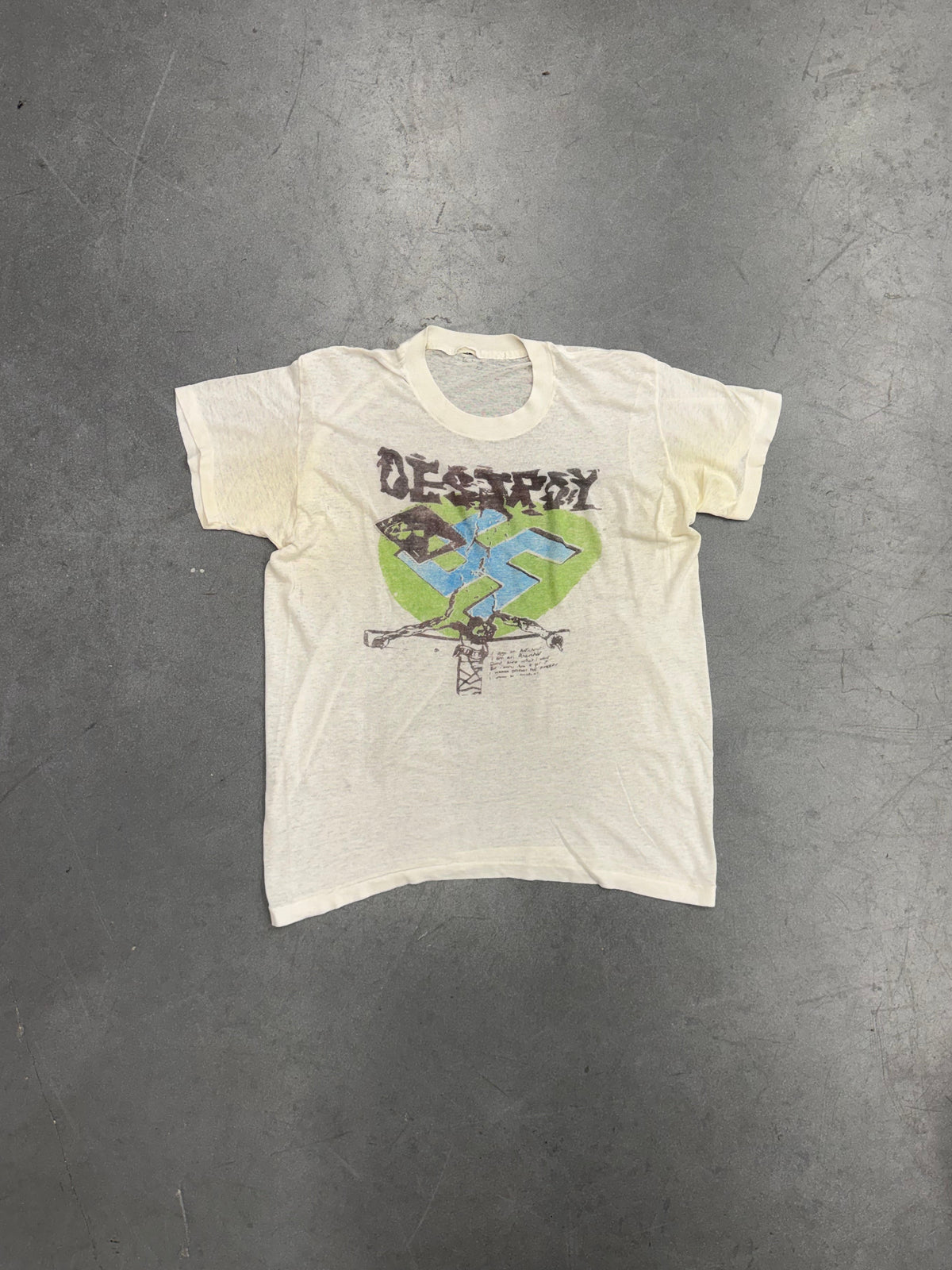 1976 VIVIENNE WESTWOOD/MALCOLM MCLAREN SEDITIONARIES "DESTROY" TEE (PULLED TAG)