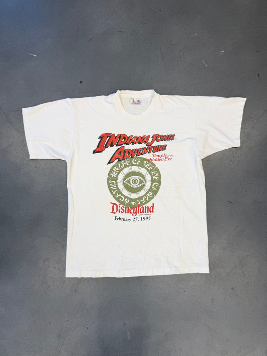 1995 DISNEYLAND INDIANA JONES ADVENTURE TEMPLE OF THE FORBIDDEN EYE TEE (FOTL TAG)