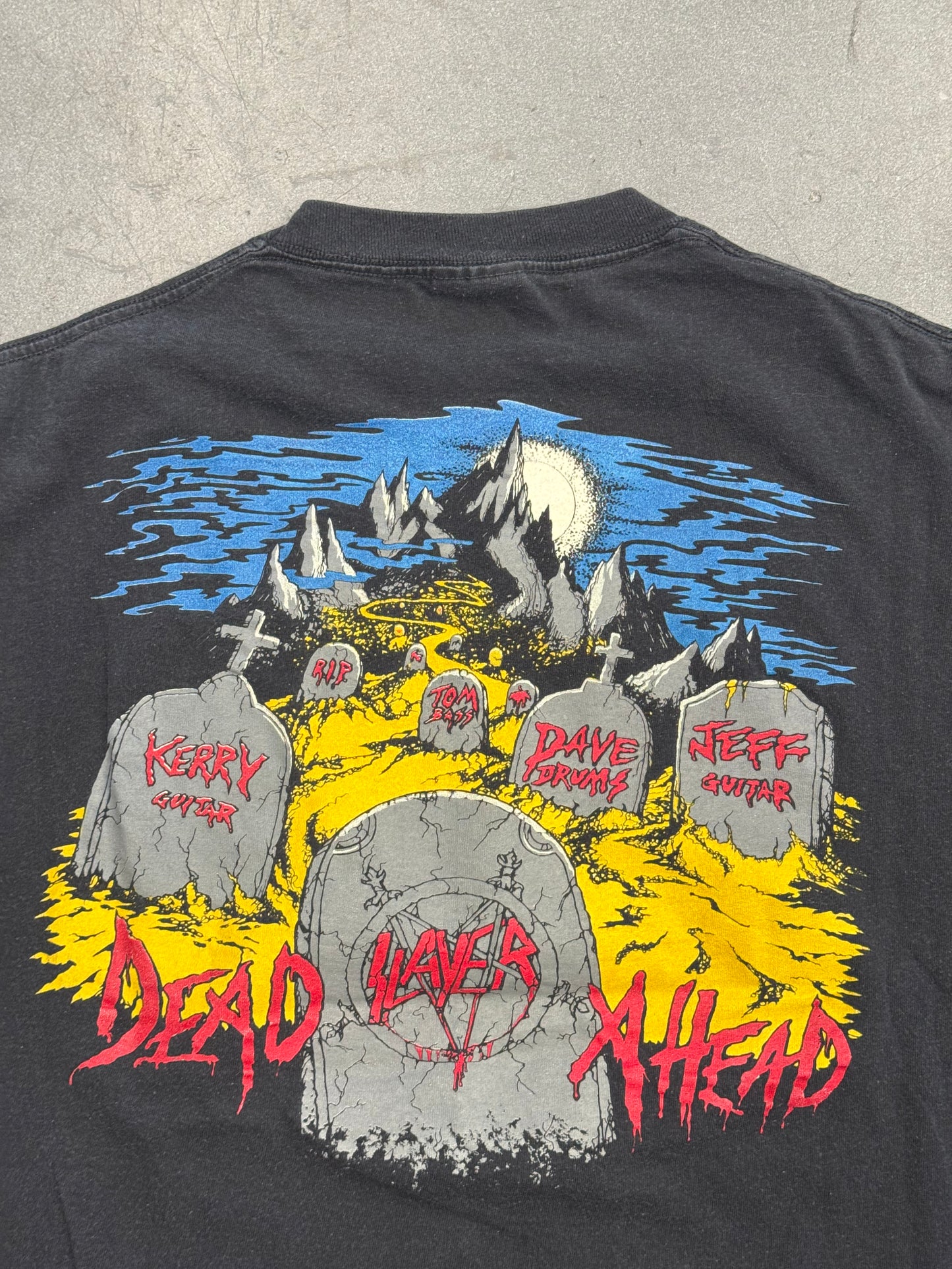 90S SLAYER LIVE UNDEAD "DEAD AHEAD" CUTOFF TEE (BROCKUM TAG)