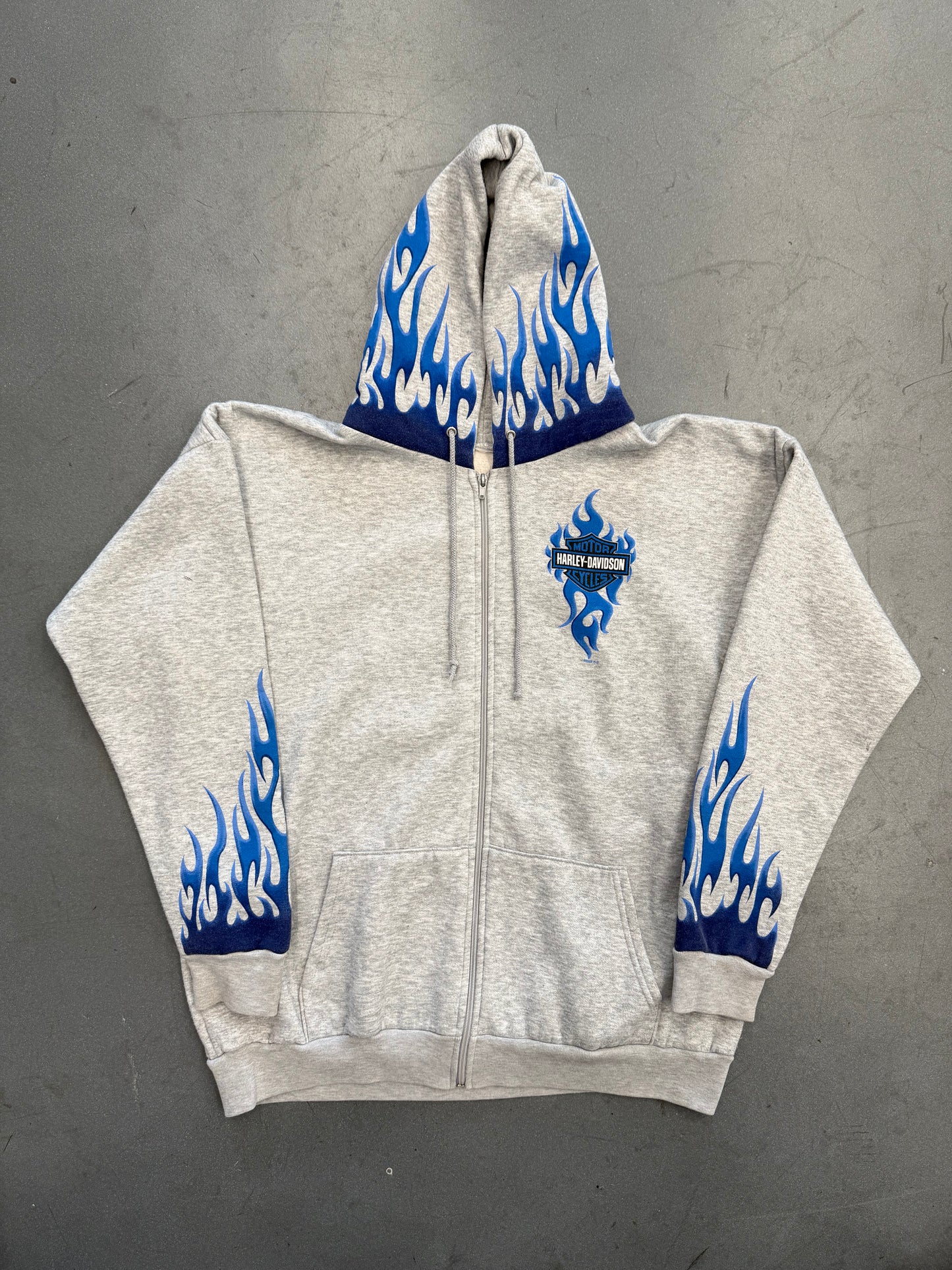 2005 HARLEY-DAVIDSON ATLANTA, GA BLUE FLAME FULL-ZIP HOODIE