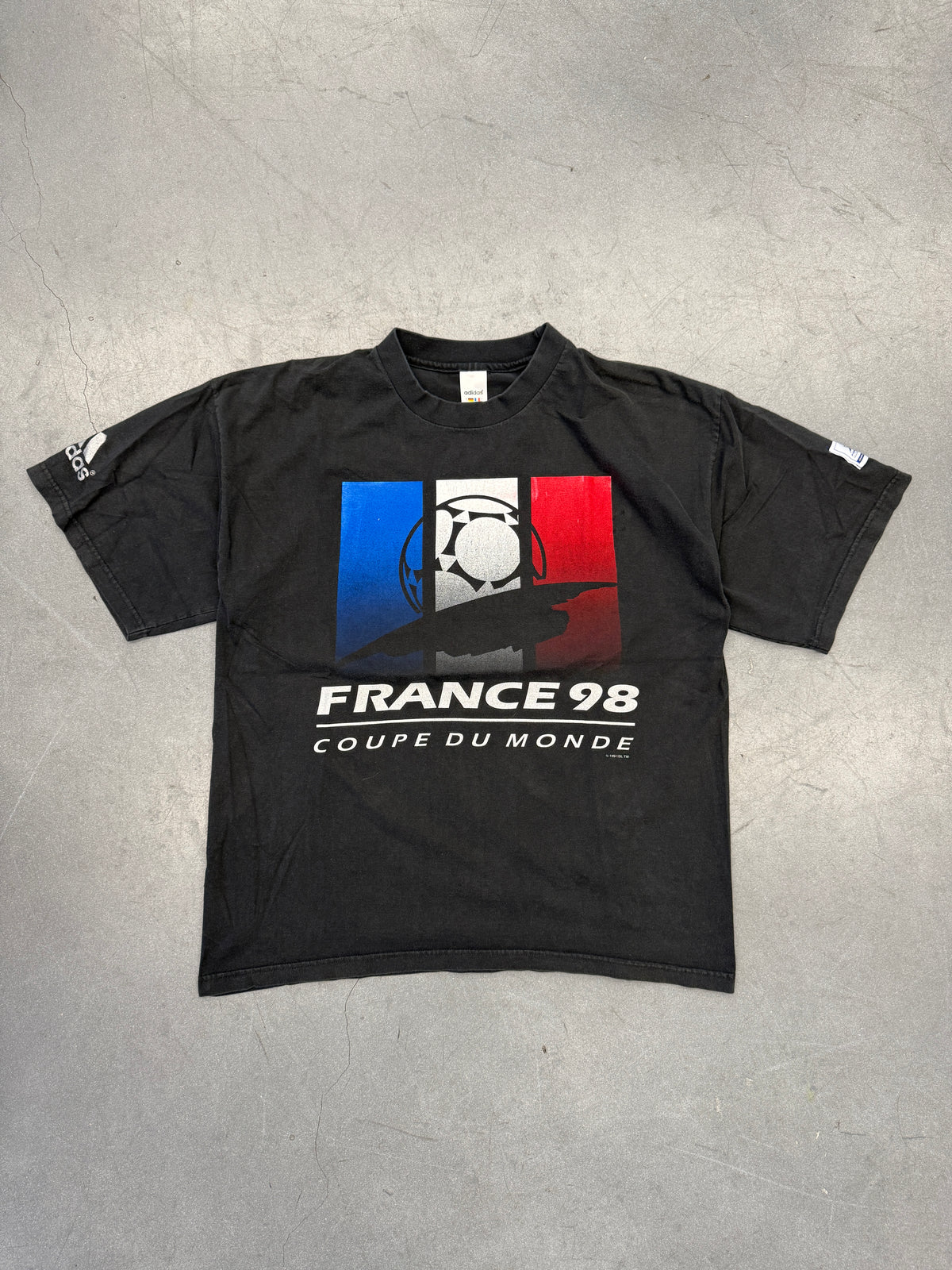 1998 FRANCE COUPE DU MONDE SOCCER TEE (ADIDAS TAG)