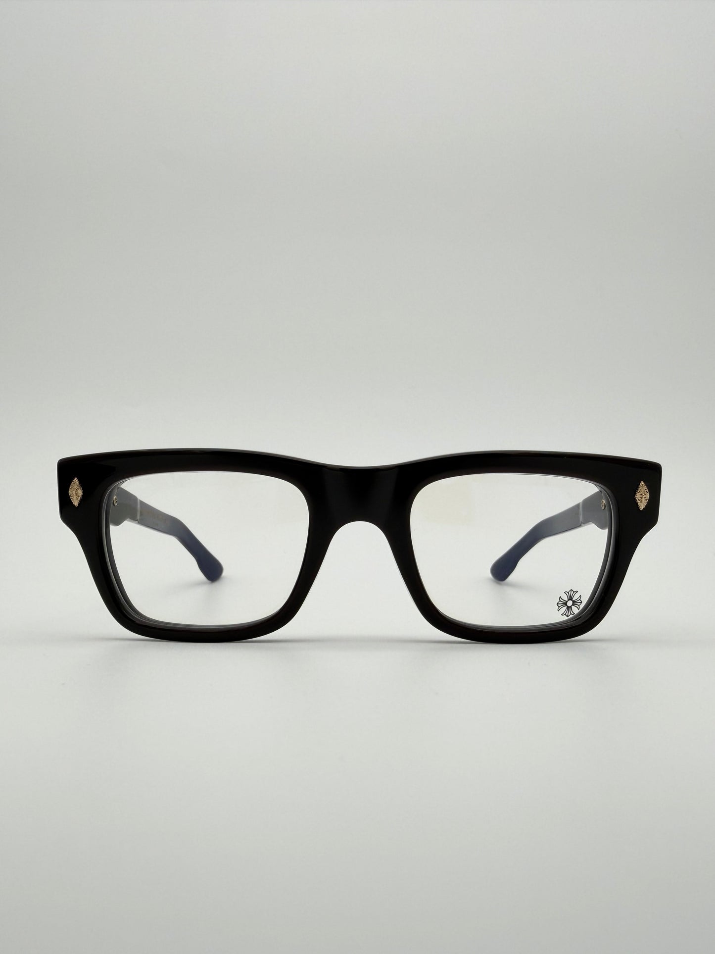 CHROME HEARTS CRYPDIC EYEGLASSES - BROWN/GOLD (W/SILVER PLUS CASE)