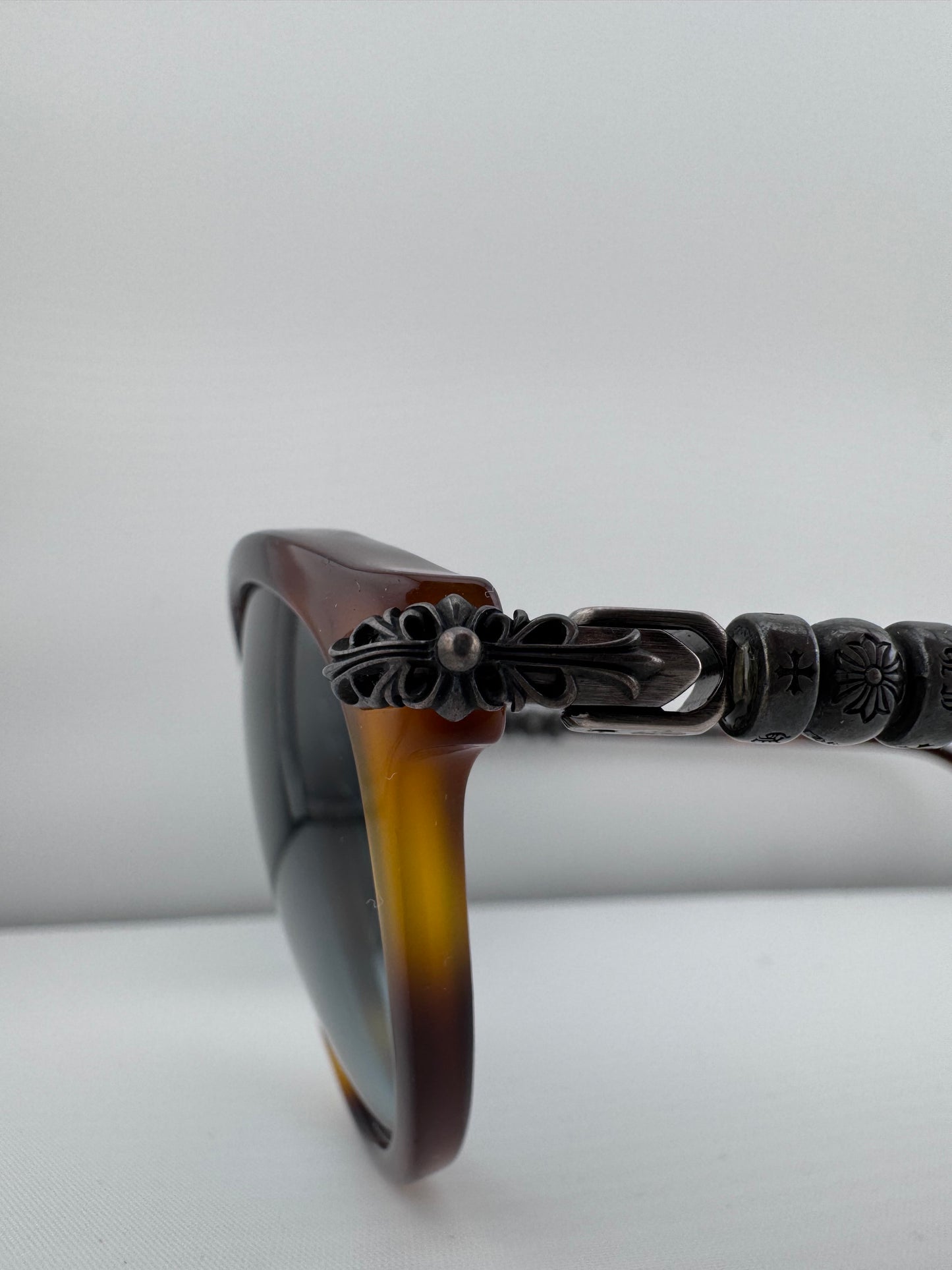 CHROME HEARTS 'CUNNING STUNT' TORTOISE SUNGLASSES (PRE-OWNED WITH CASE)