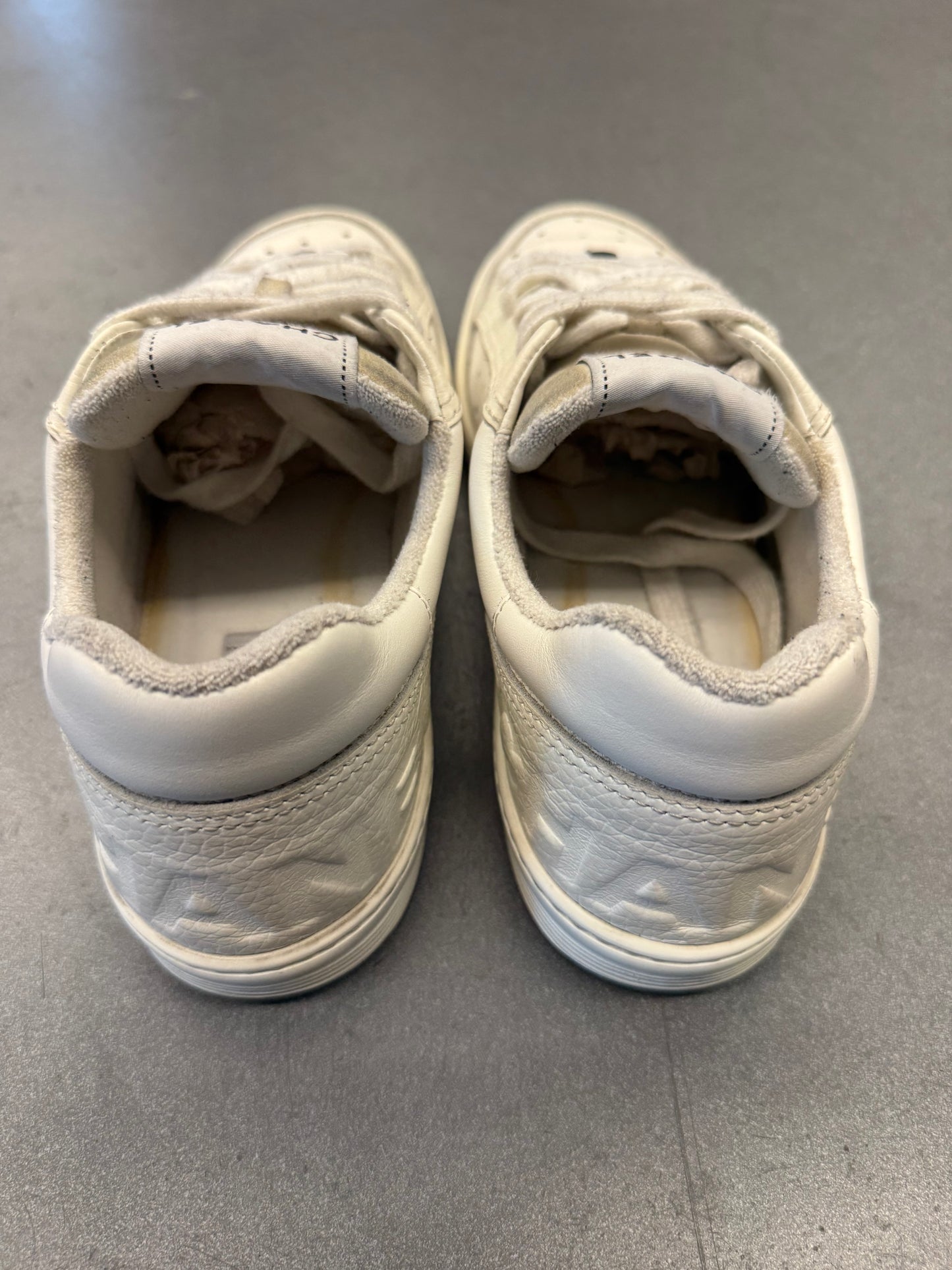 SIZE 42 CHANEL G38809 LEATHER SNEAKER - WHITE