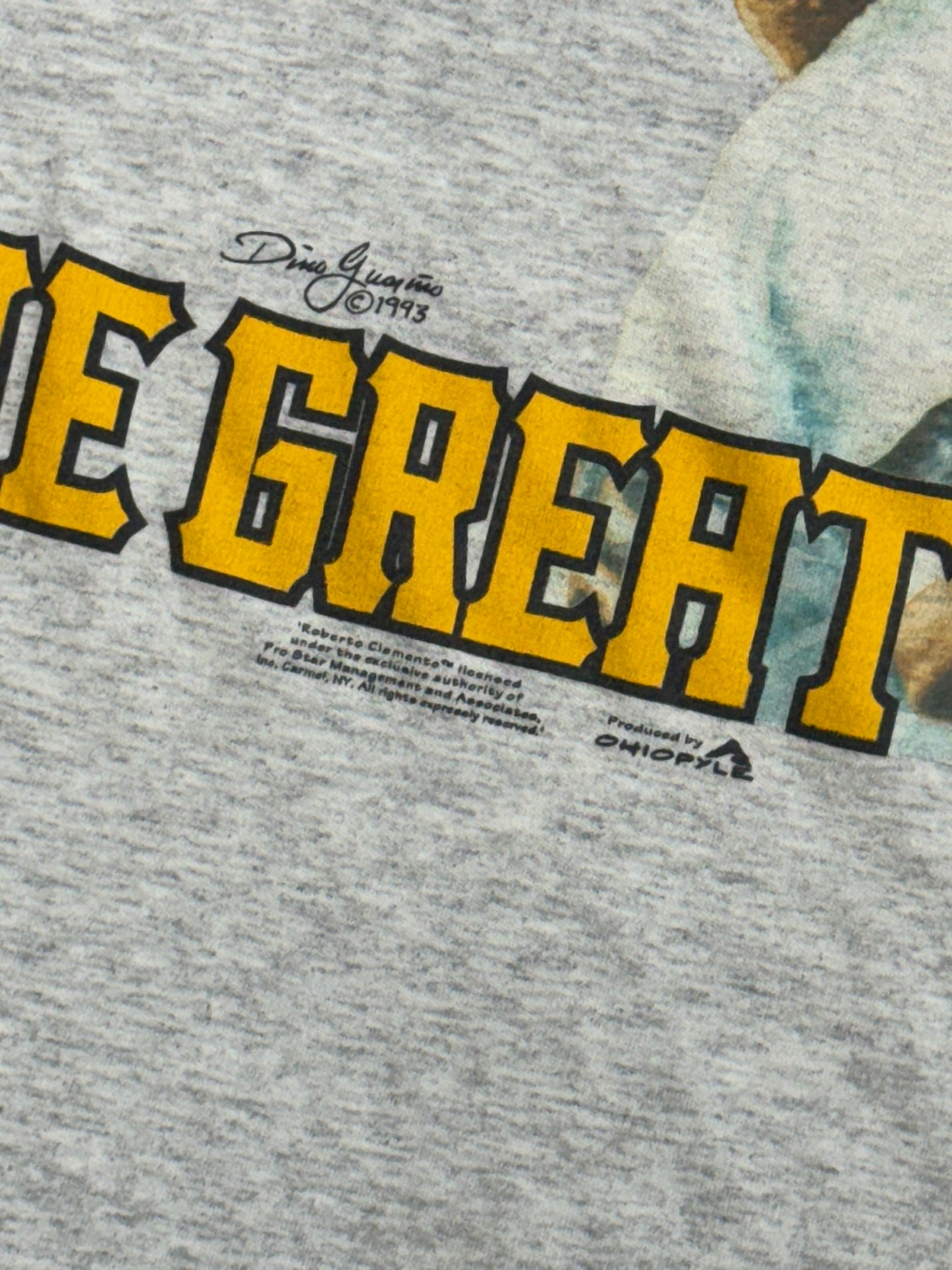 1993 PITTSBURGH PIRATES ROBERTO CLEMENTE TEE (HANES HEAVYWEIGHT TAG)