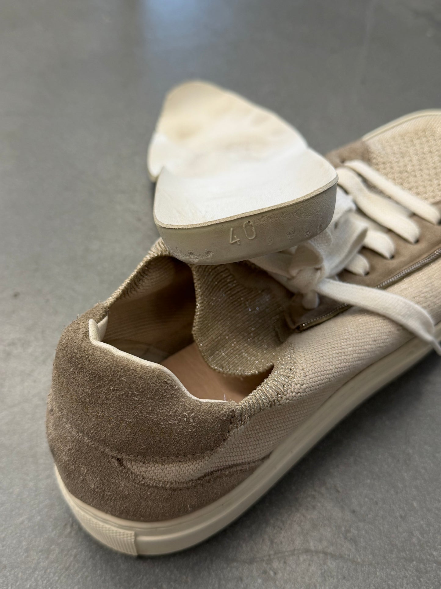 BRUNELLO CUCINELLI SIZE 40 COTTON KNIT SNEAKERS (W/O BOX)