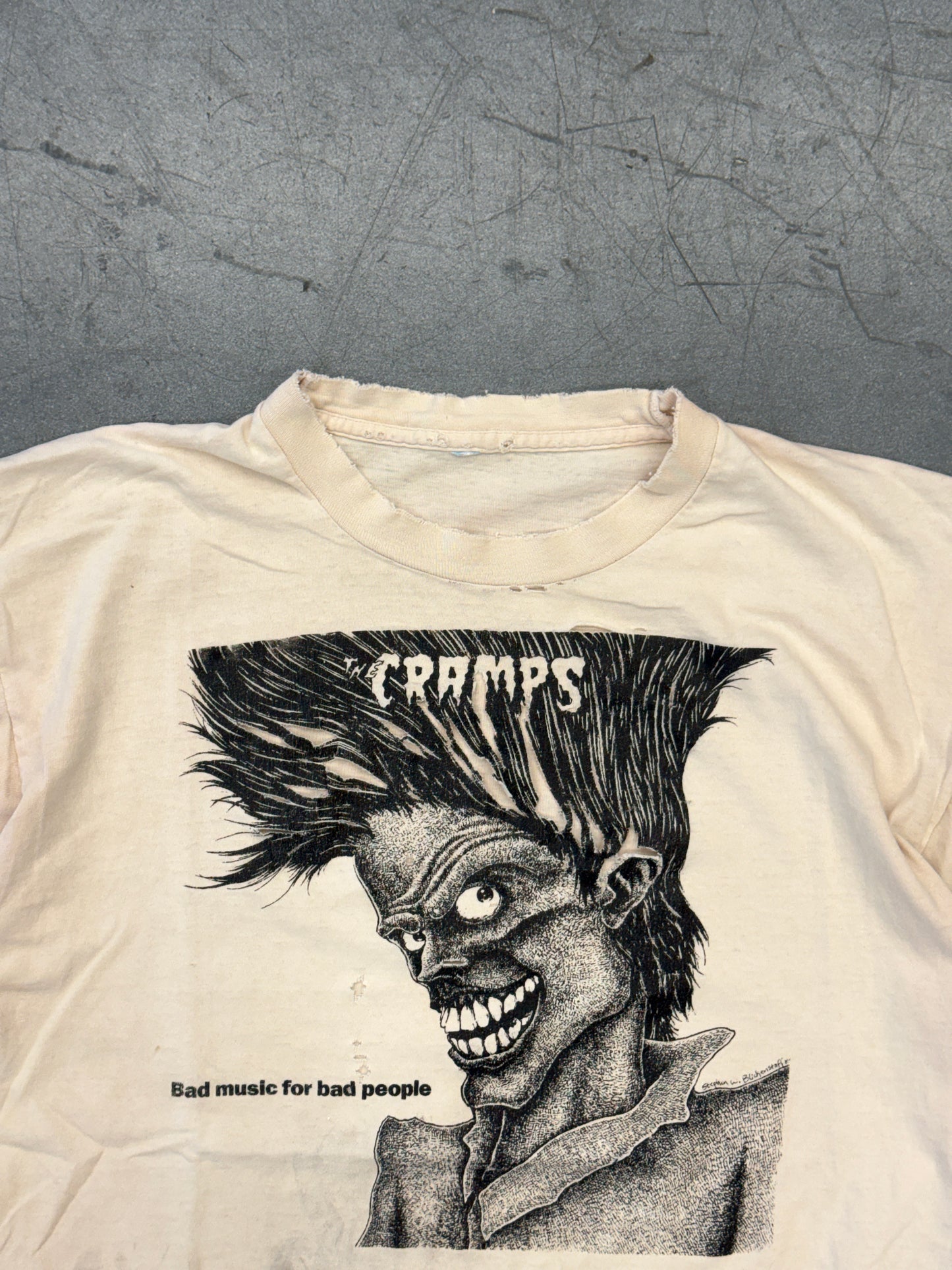80'S THE CRAMPS BAD MUSIC FOR BAD PEOPLE TEE (PULLED TAG)
