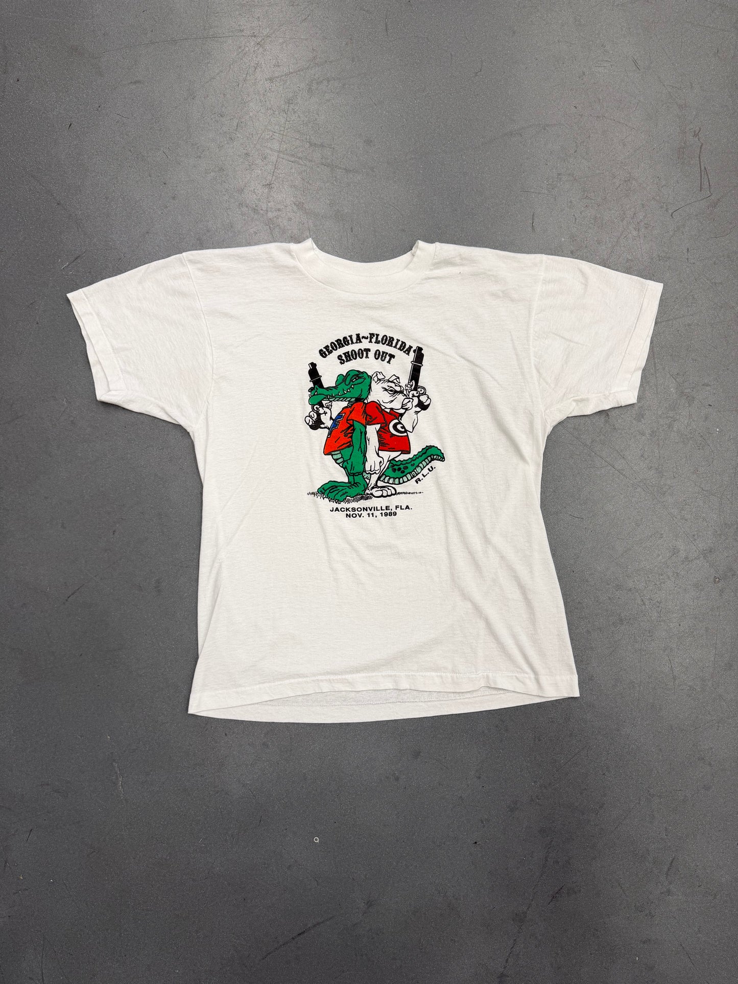 1989 GEORGIA ~ FLORIDA SHOOT OUT JACKSONVILLE NOV 11 TEE (SCREEN STARS TAG)