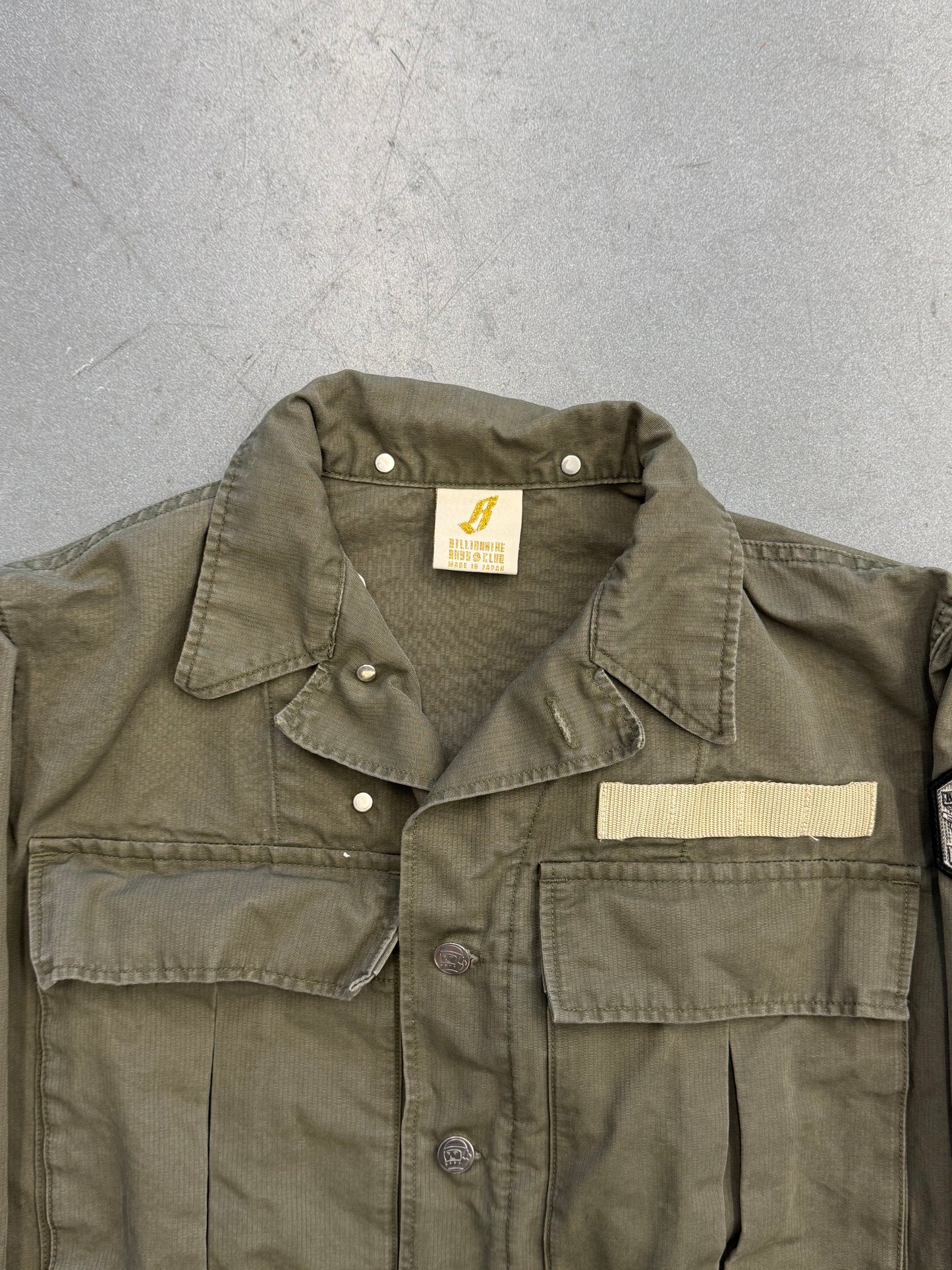 VINTAGE BILLIONAIRE BOYS CLUB COTTON BUTTON-UP MILITARY JACKET