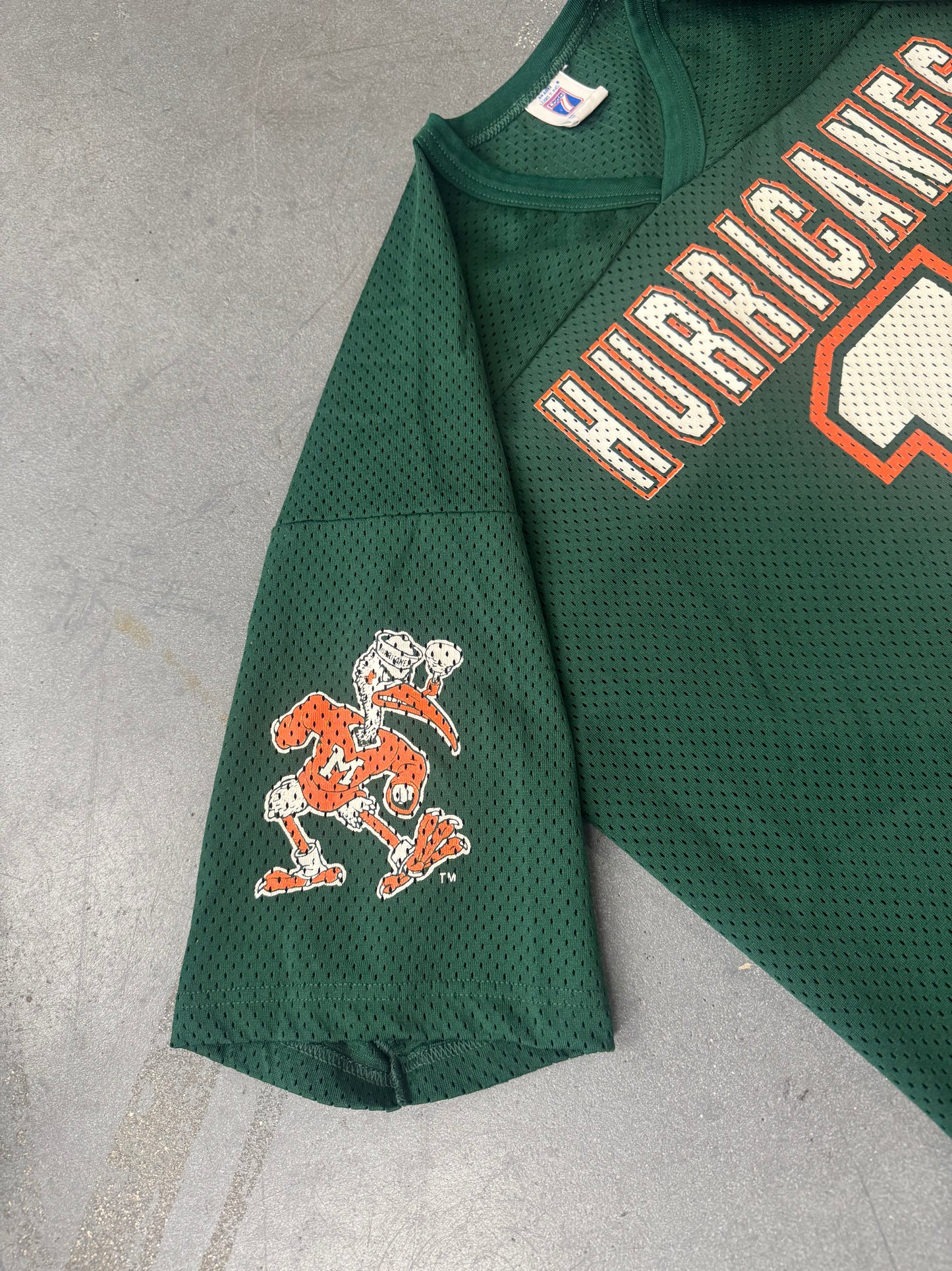 90S UNIVERSITY OF MIAMI HURRICANES MESH # 1 JERSEY (LOGO 7 TAG)