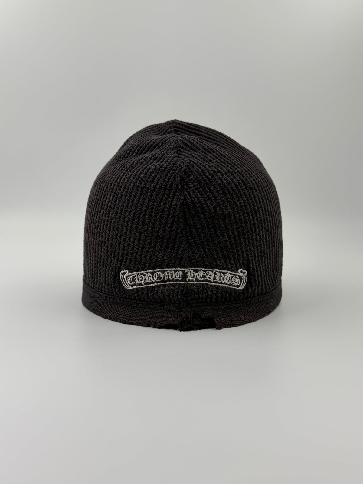 OLDER CHROME HEARTS THIN CROSS THERMAL WAFFLE BEANIE - FADED