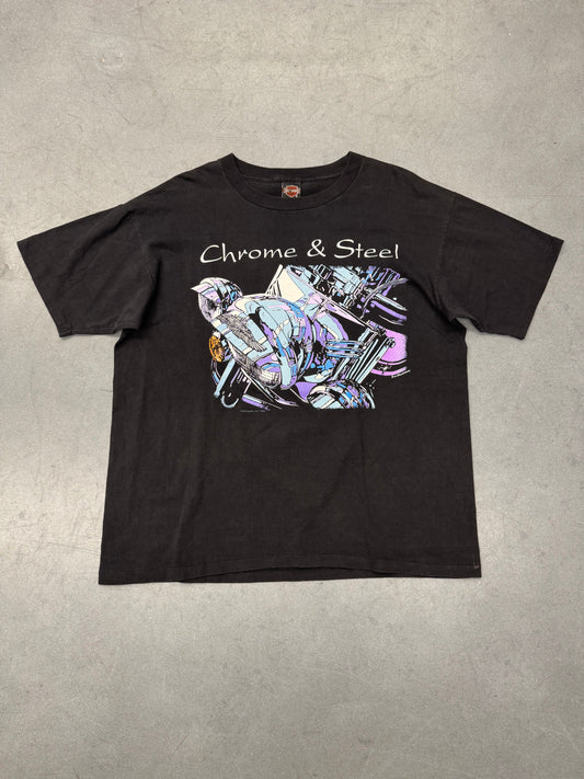 1994 HARLEY-DAVIDSON CHROME & STEEL BUFORD, GEORGIA TEE (HARLEY DAVIDSON TAG)