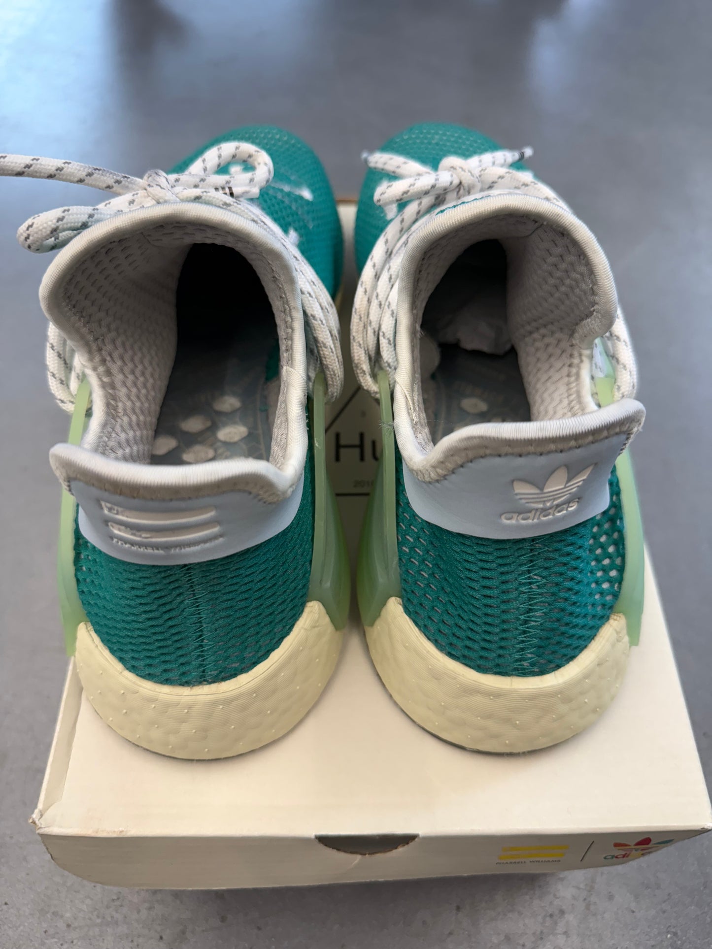 2020 SIZE 8.5 ADIDAS NMD HU PHARRELL DASH GREEN (WITH BOX)