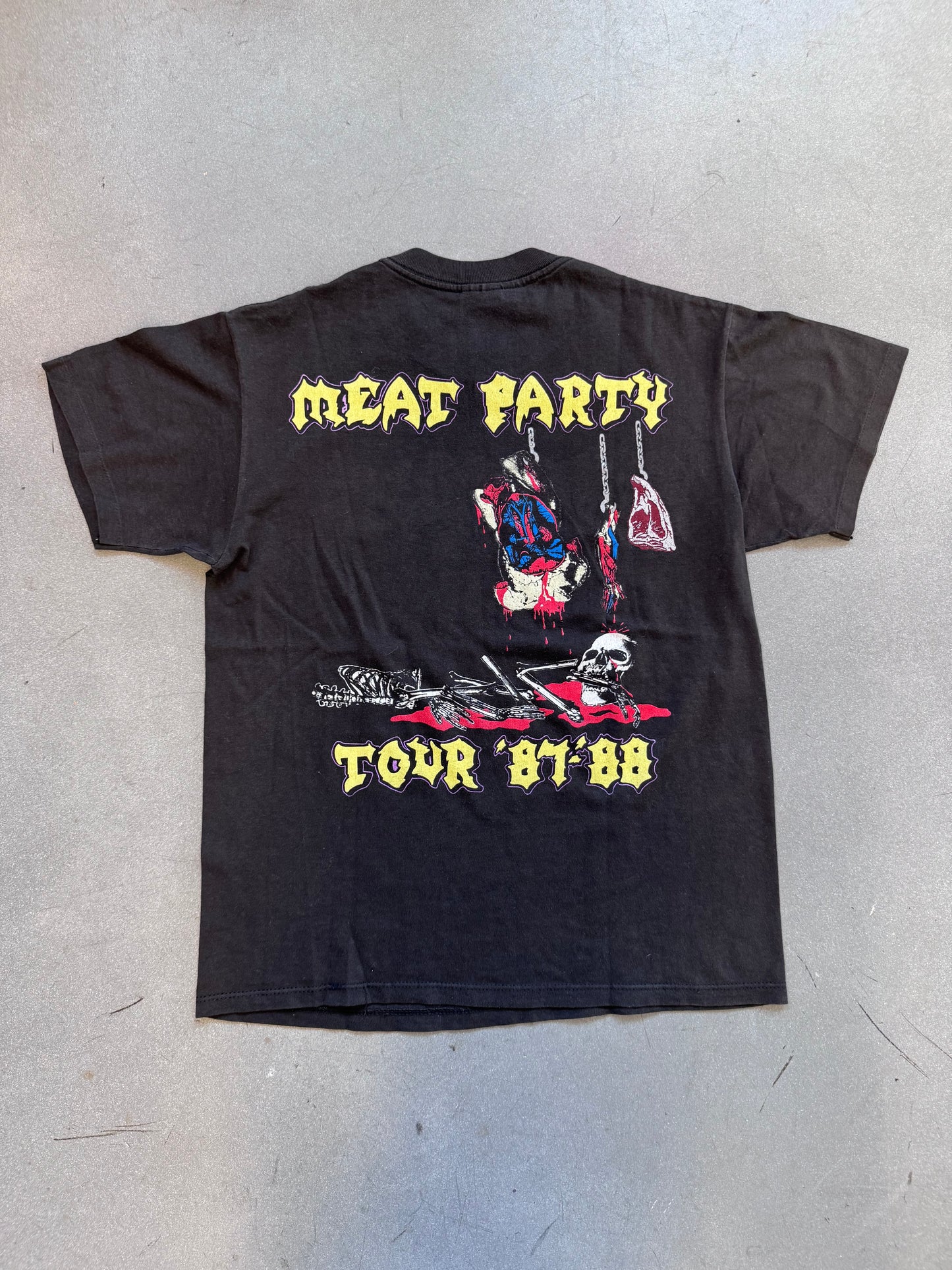 1987 EXODUS MEAT PARTY 87-88 TOUR TEE (SPRINGFORD TAG)