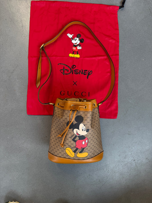 2020 GUCCI X DISNEY BUCKET BAG MINI GG-SUPREM MICKEY MOUSE BEIGE (NEW WITH DUSTBAG) (TANIA)