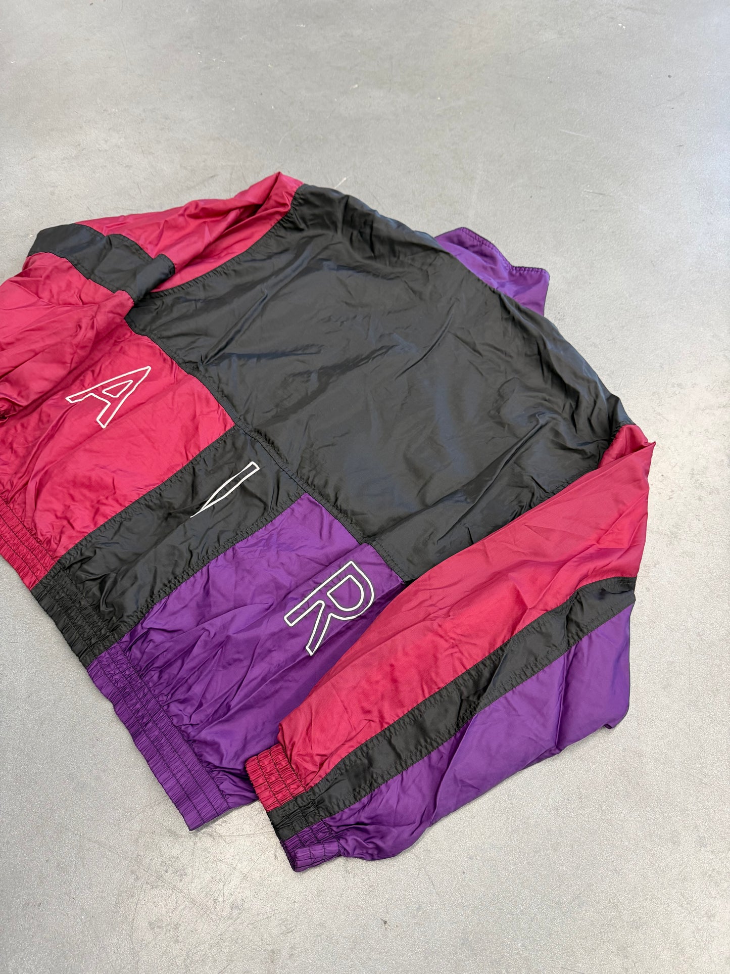 90S NIKE AIR COLORBLOCK ZIP-UP WINDBREAKER - FIREBERRY