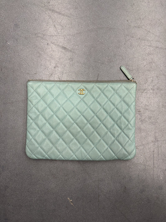 CHANEL MEDIUM O-CASE CLUTCH - AQUA