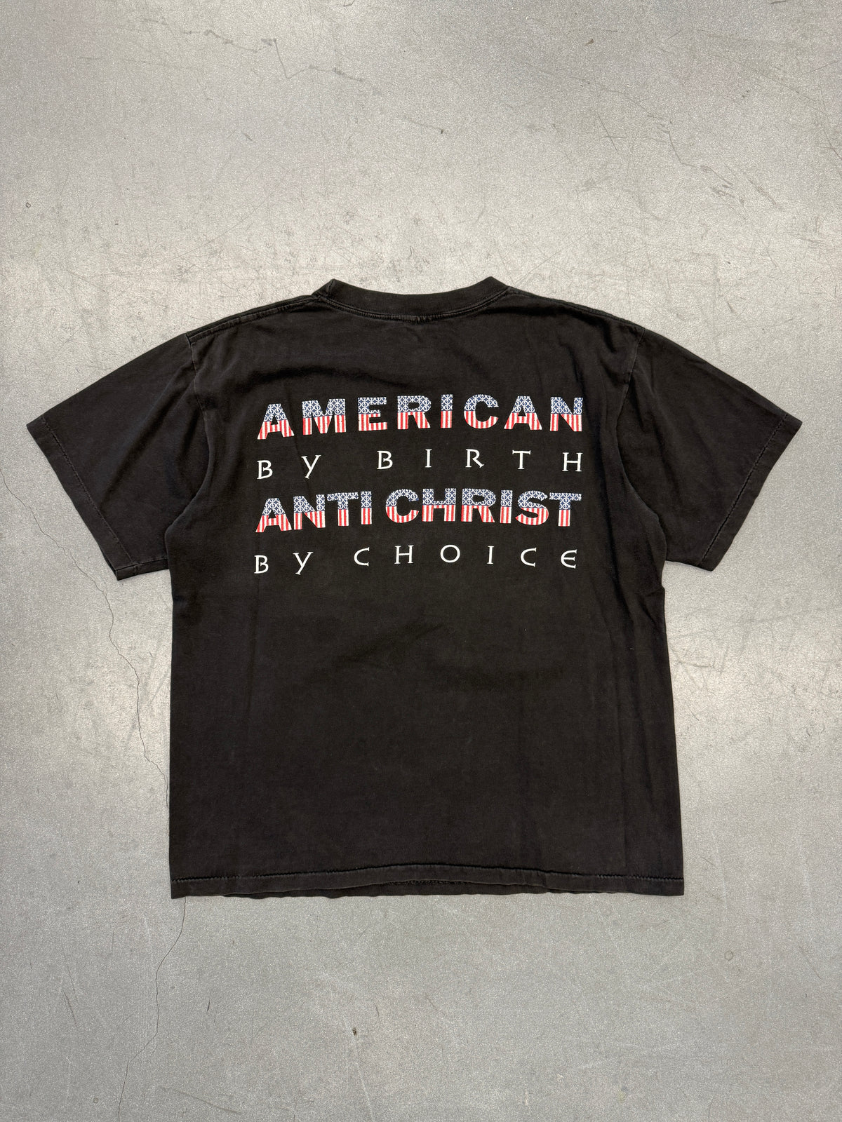 1997 MARILYN MANSON AMERICAN BY BIRTH ANTICHRIST BY CHOICE TEE (WINTERLAND TAG)