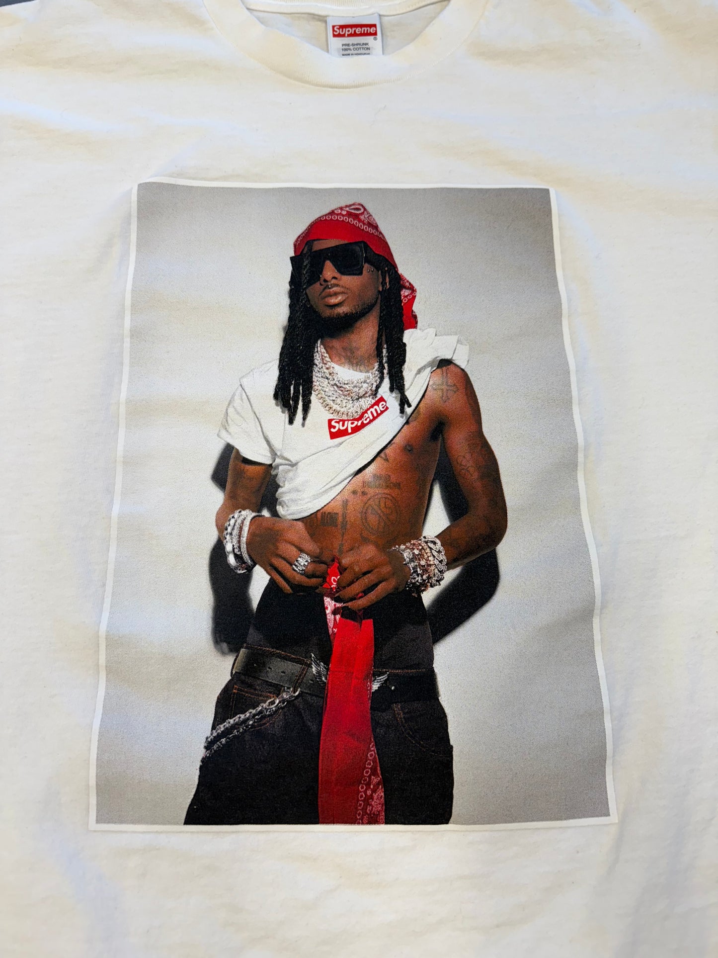 FW25 SUPREME PLAYBOI CARTI PHOTO TEE - WHITE (XL) (PRE-OWNED)