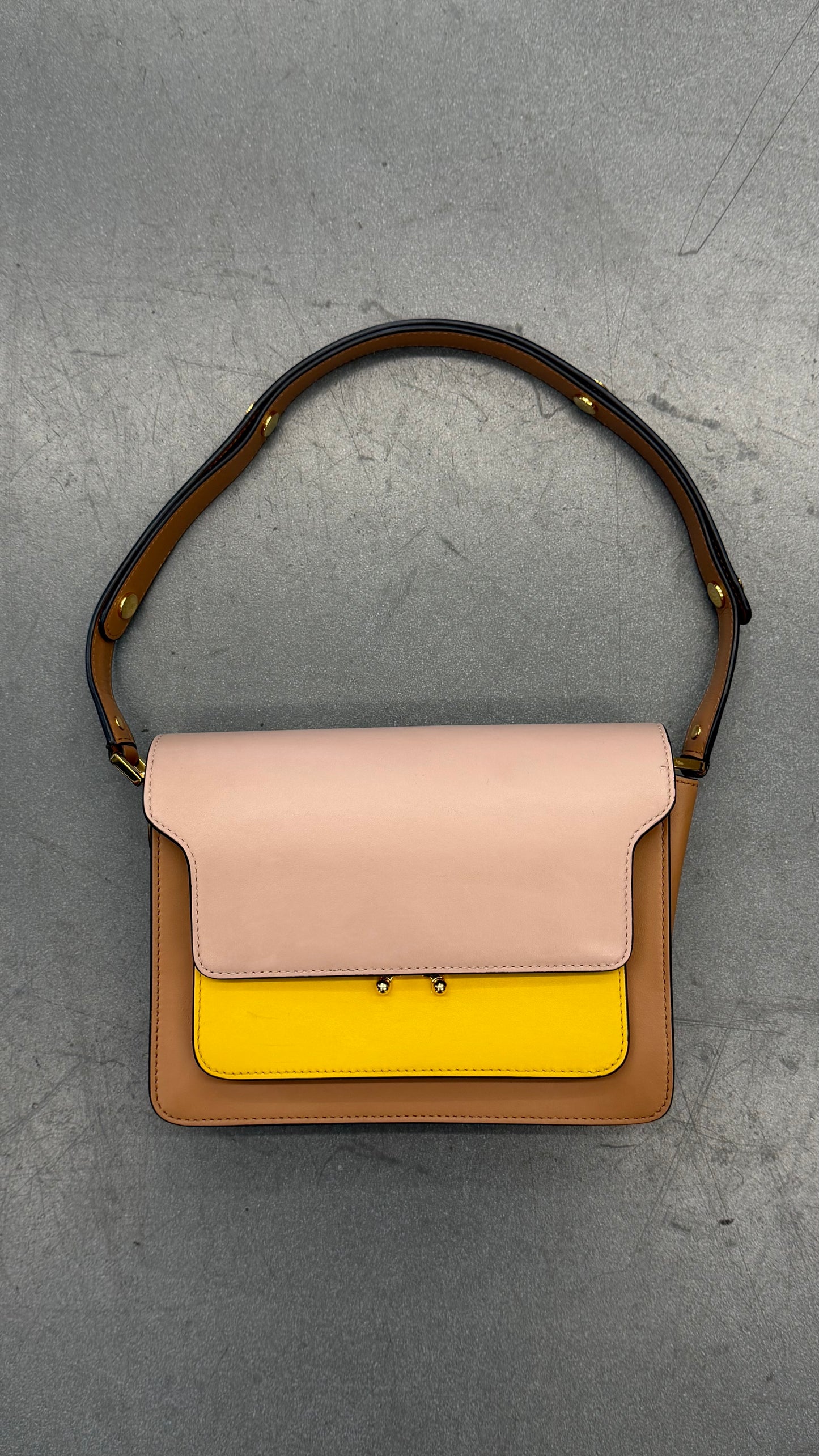 MARNI MEDIUM TRUNK LEATHER SHOUDLER BAG
