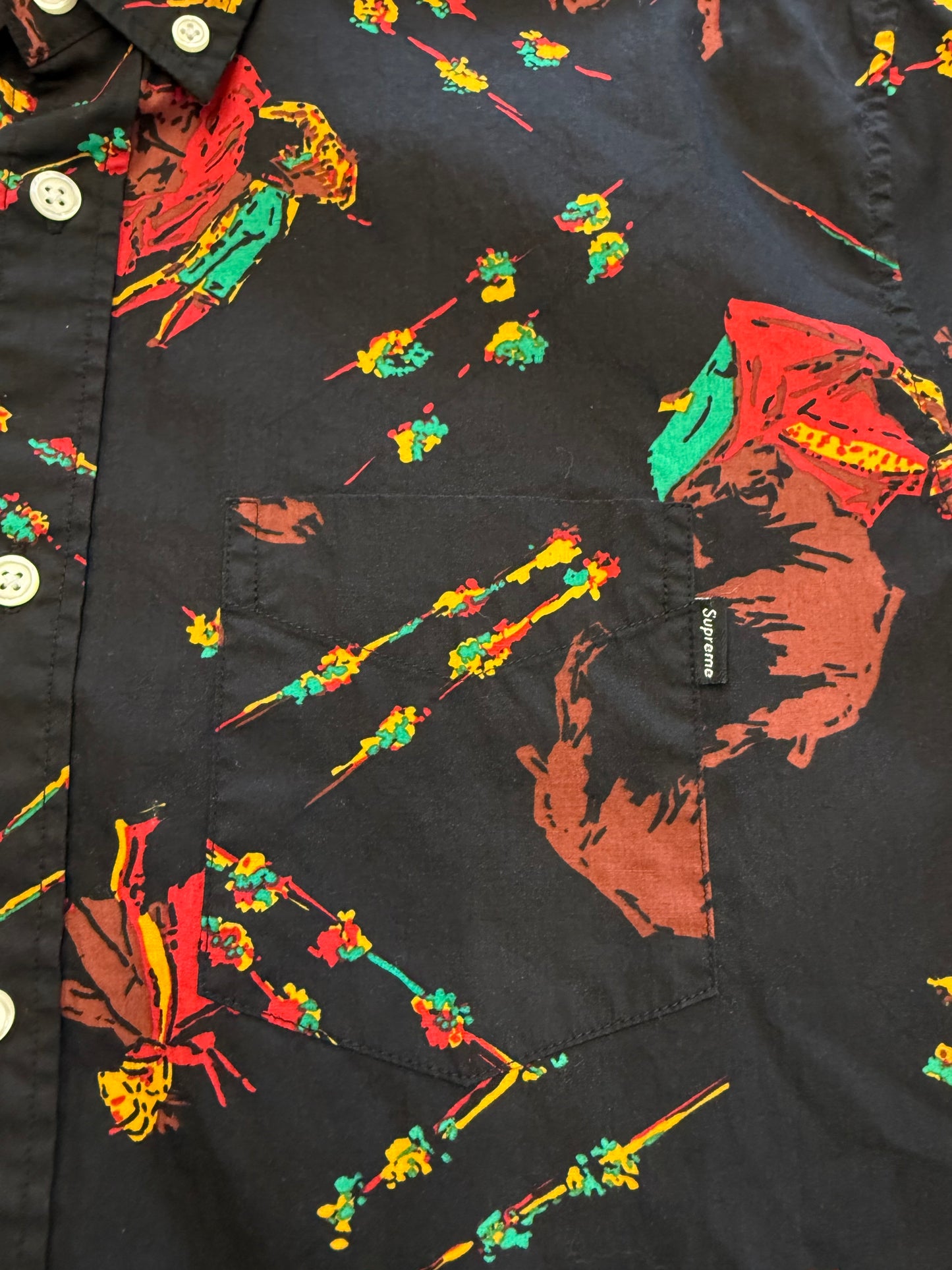 SS13 SUPREME MATADOR SHORT SLEEVE BUTTON-UP SHIRT - BLACK