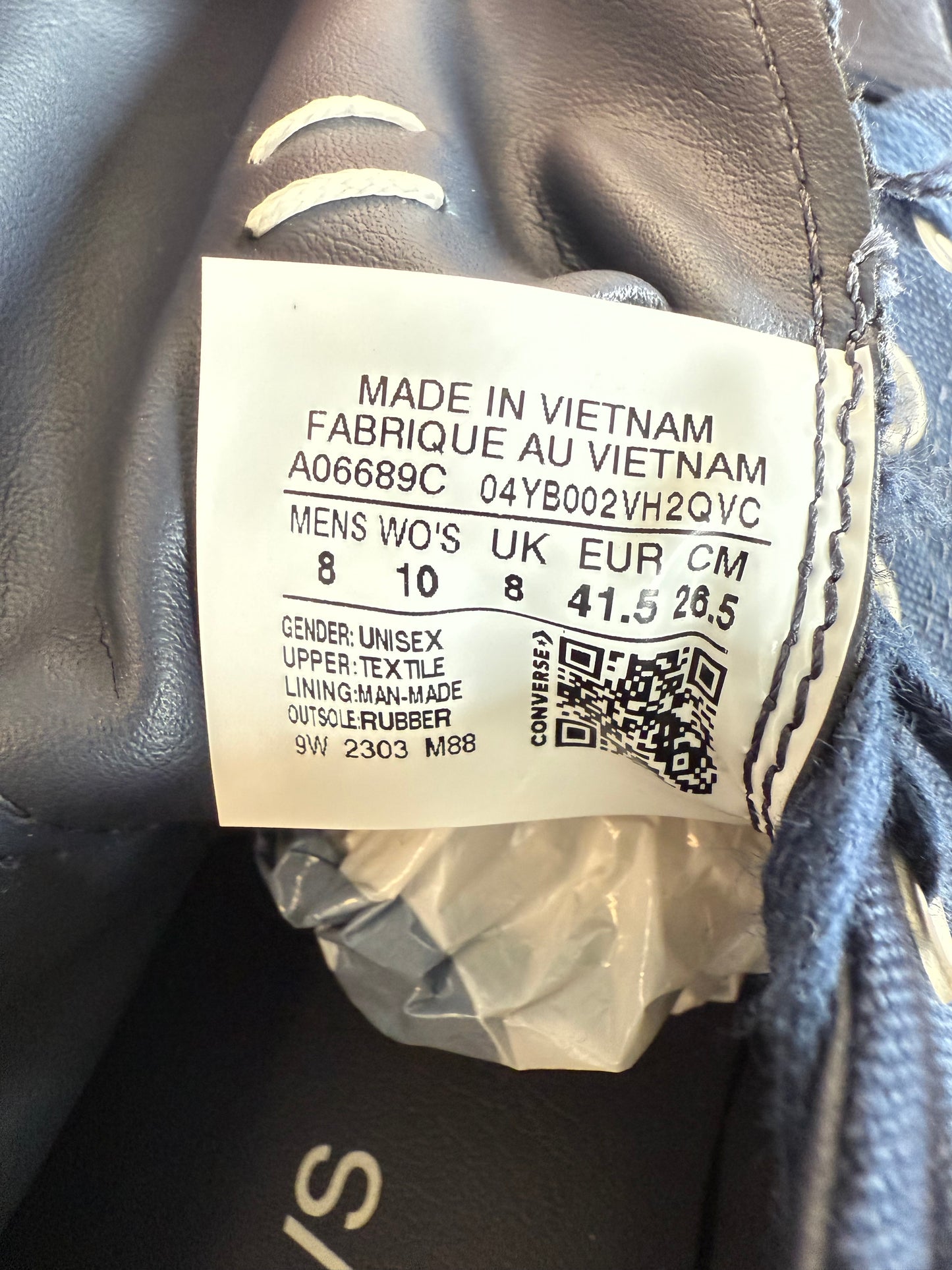 2023 SIZE 8 CONVERSE CHUCK TAYLOR ALL STAR 70 OX A-COLD-WALL NAVY (WITH BOX)