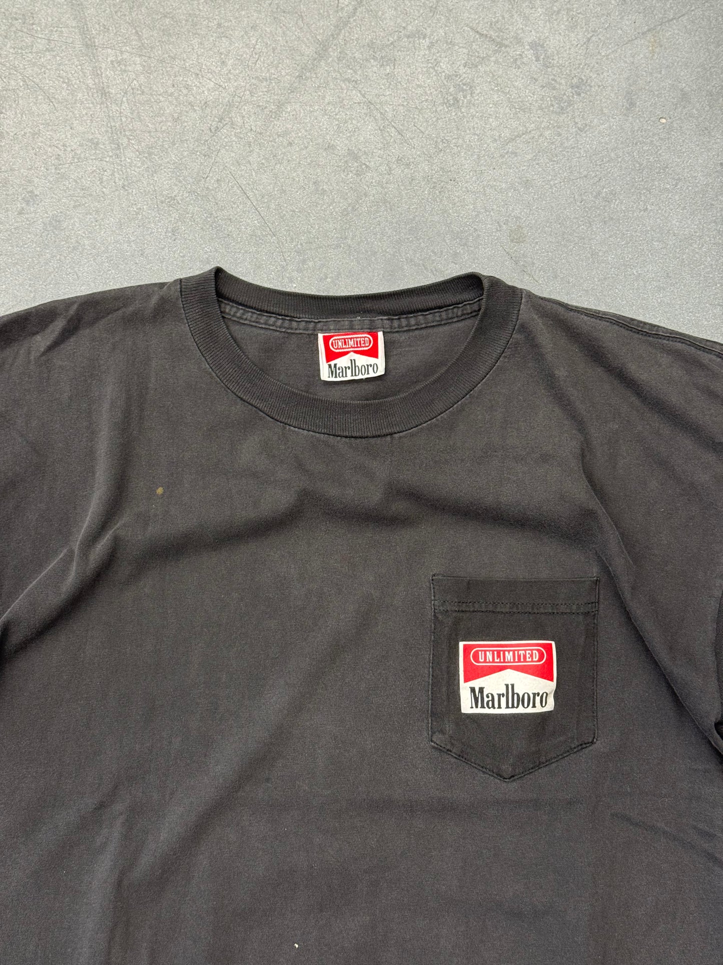 90'S MARLBORO UNLIMITED TRAIN FADED POCKET TEE (MARLBORO UNLIMITED TAG)