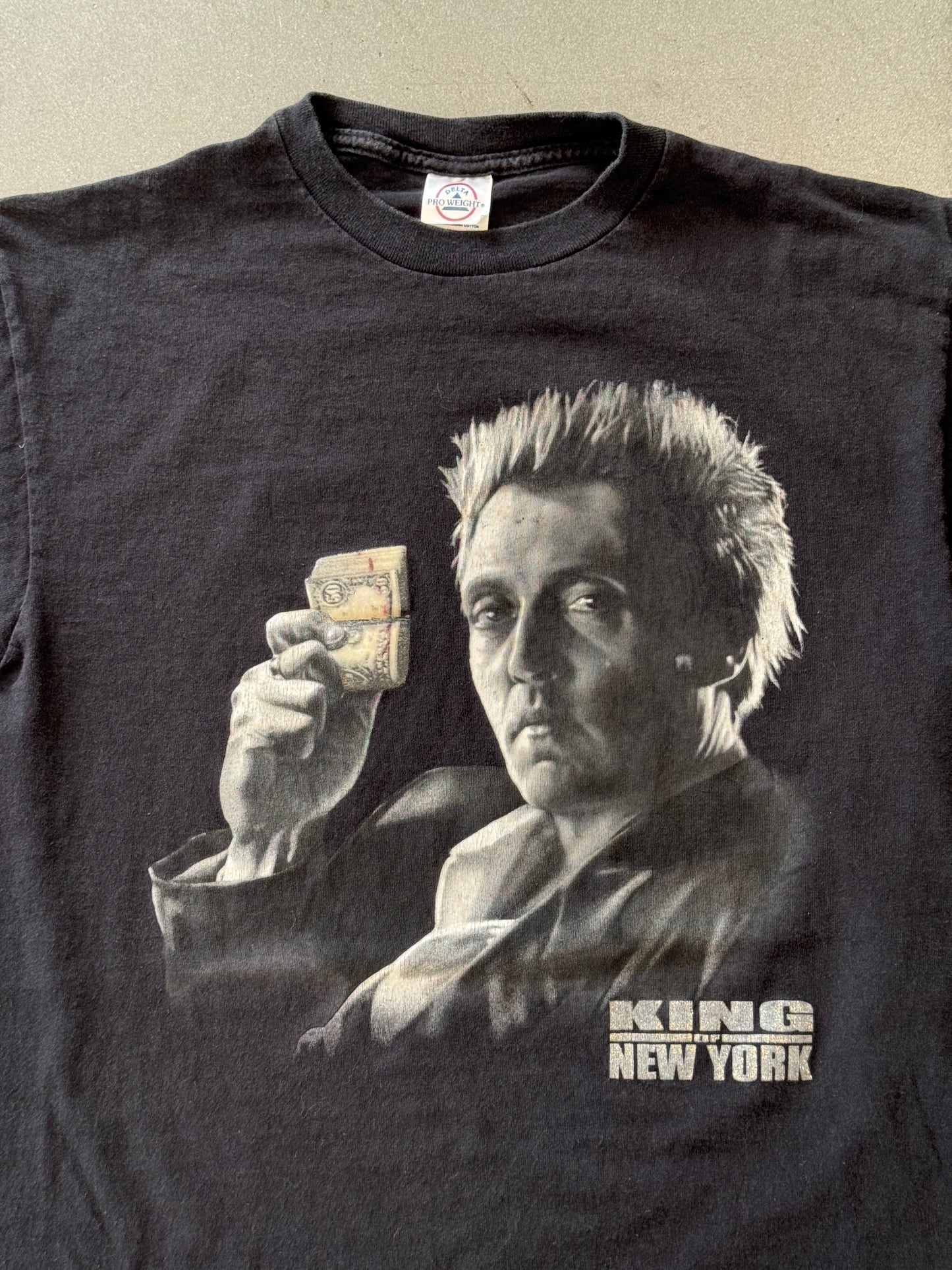 VINTAGE KING OF NEW YORK "I'M NOT YOUR PROBLEM. I'M JUST A BUSINESS MAN." FRANK WHITE TEE (DELTA TAG)