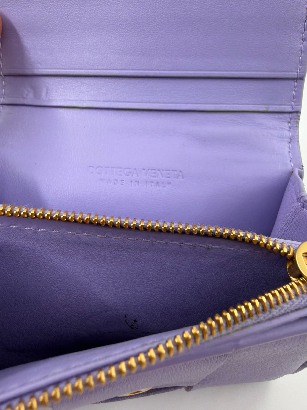 BOTTEGA VENETA WOVEN LEATHER COMPACT WALLET